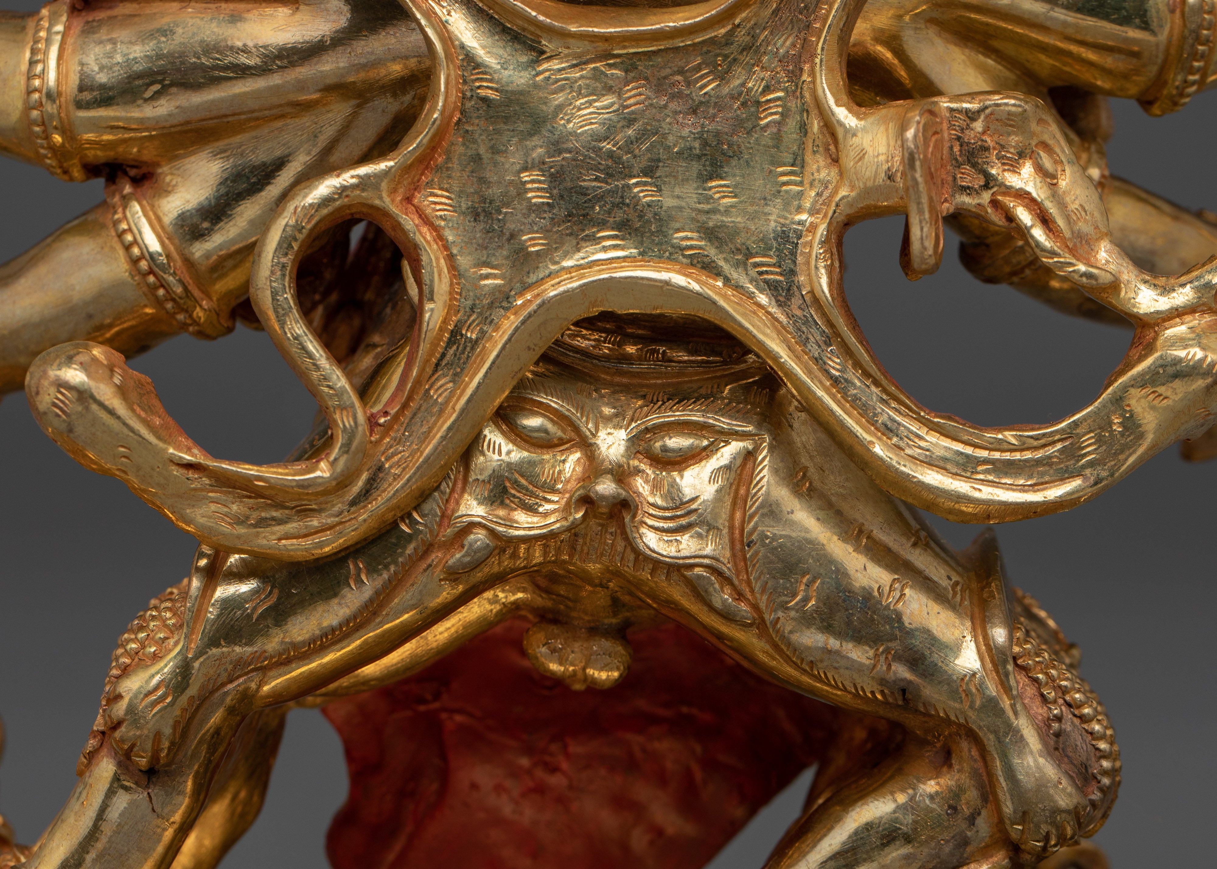 Hayagriva Statue 24K Gold Gilded | Wrathful Buddhist Deity Sculpture