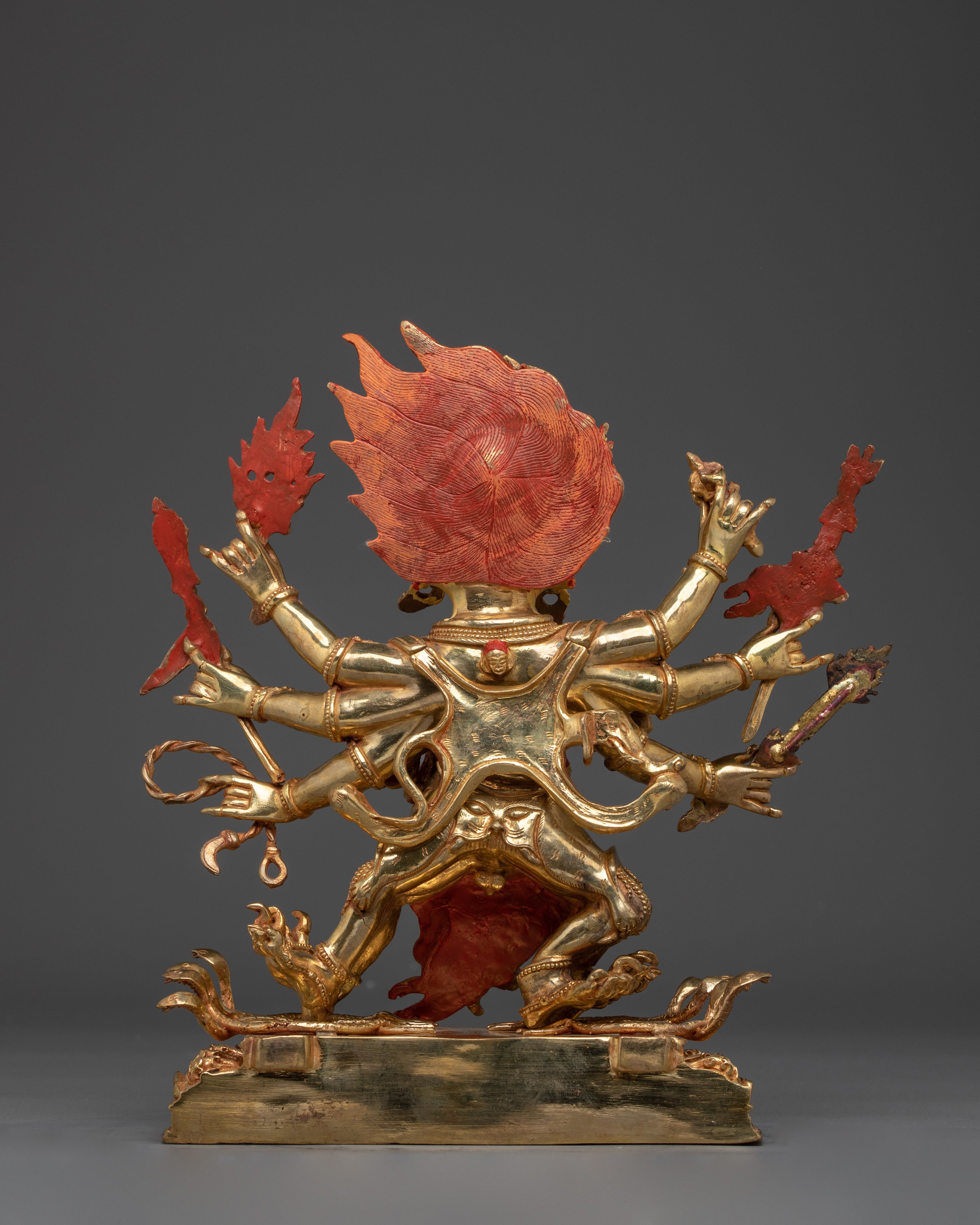 Hayagriva Statue 24K Gold Gilded | Wrathful Buddhist Deity Sculpture