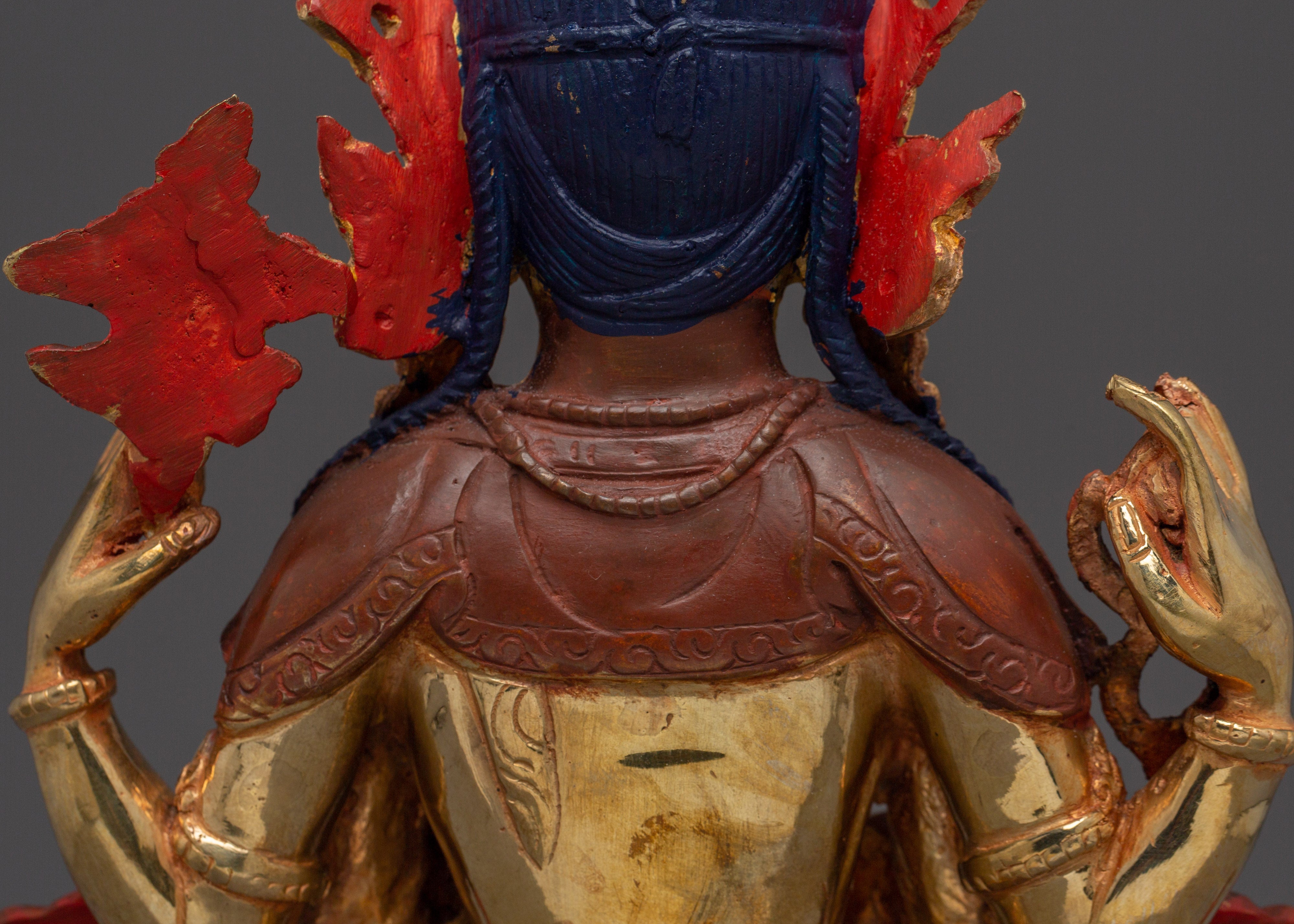 Handmade Tibetan Art of Chenrezig | Bodhisattva of Compassion