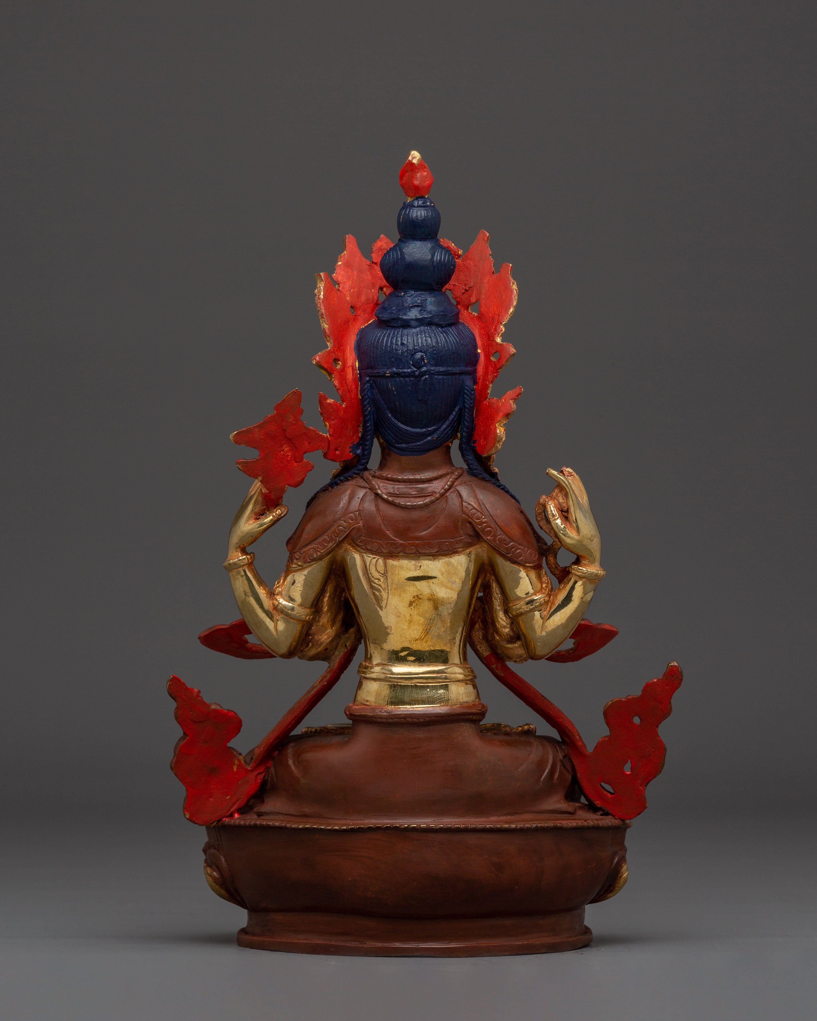 Handmade Tibetan Art of Chenrezig | Bodhisattva of Compassion