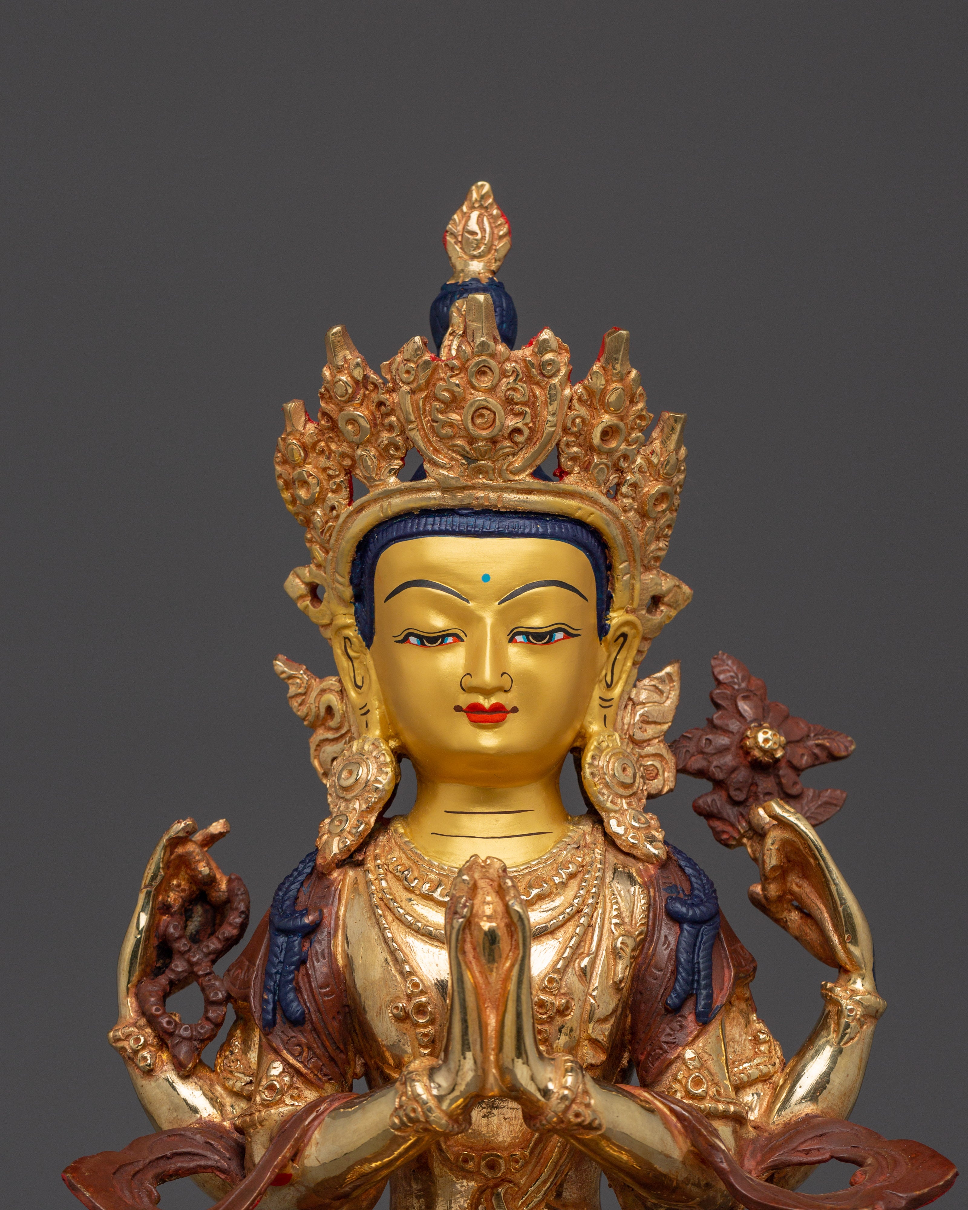 Handmade Tibetan Art of Chenrezig | Bodhisattva of Compassion