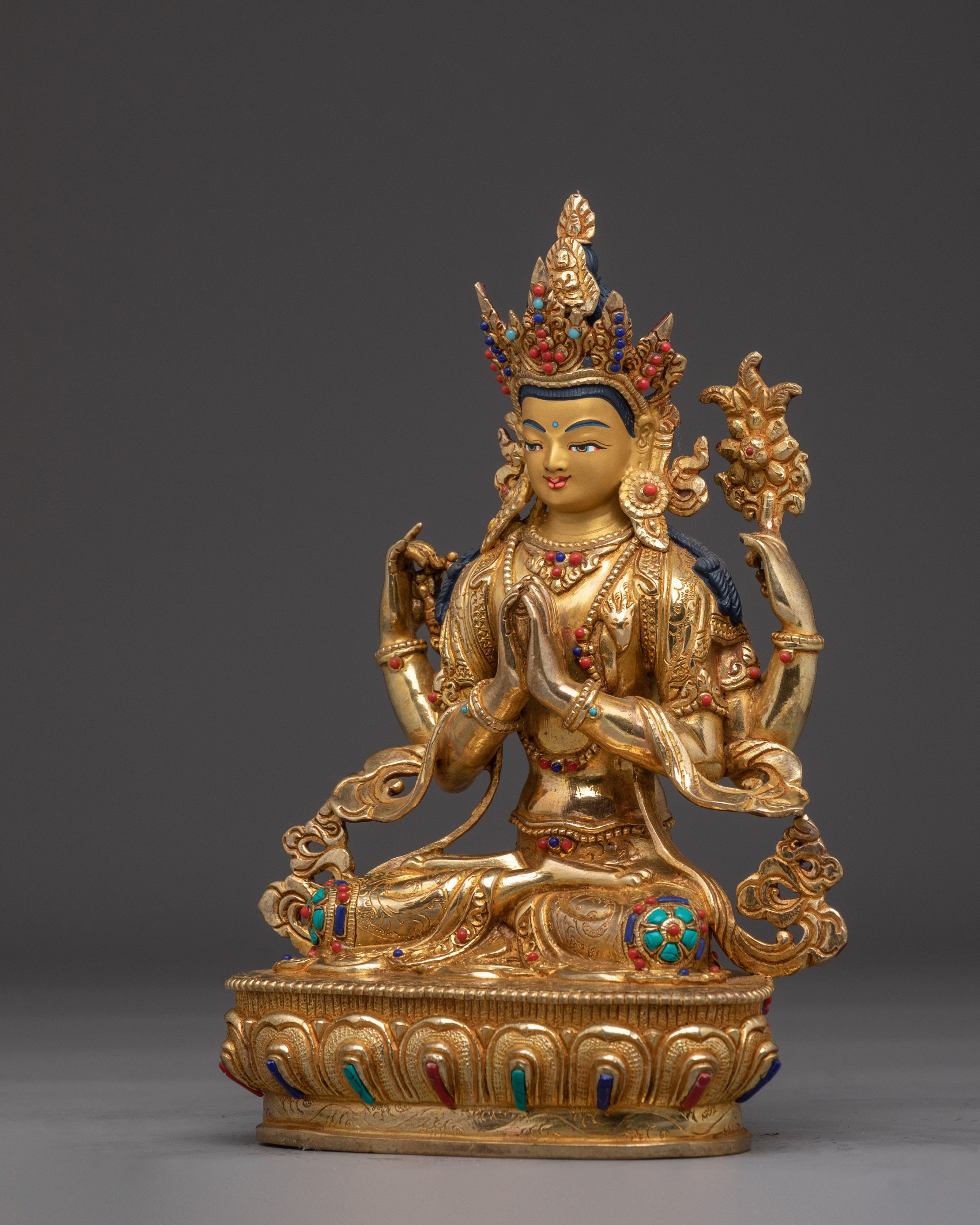 Chenrezig Four-Armed Deity of Compassion | Buddhist Art for Shrine, Altar & Inner Peace