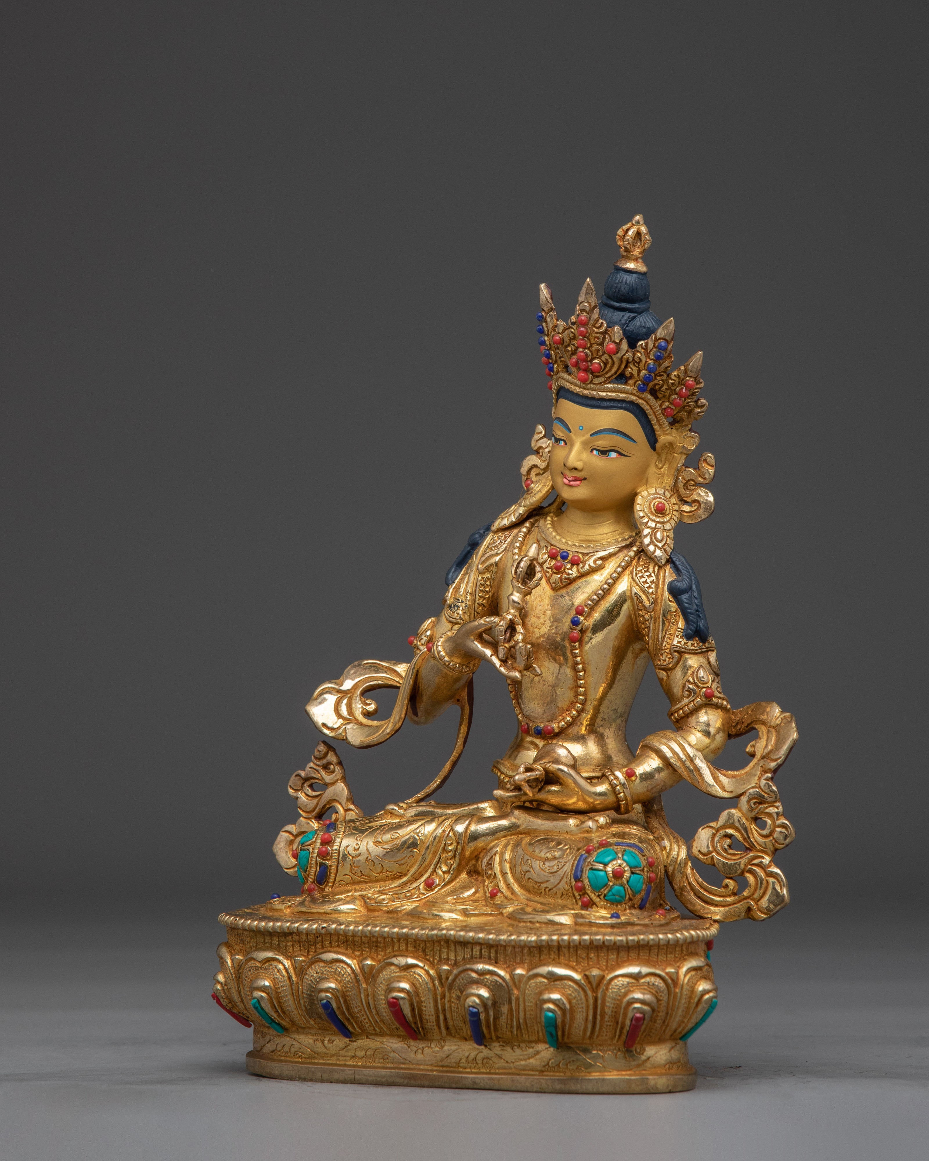 Handcrafted Golden Statue of Dorje Sempa | Deity of Purification and Wisdom