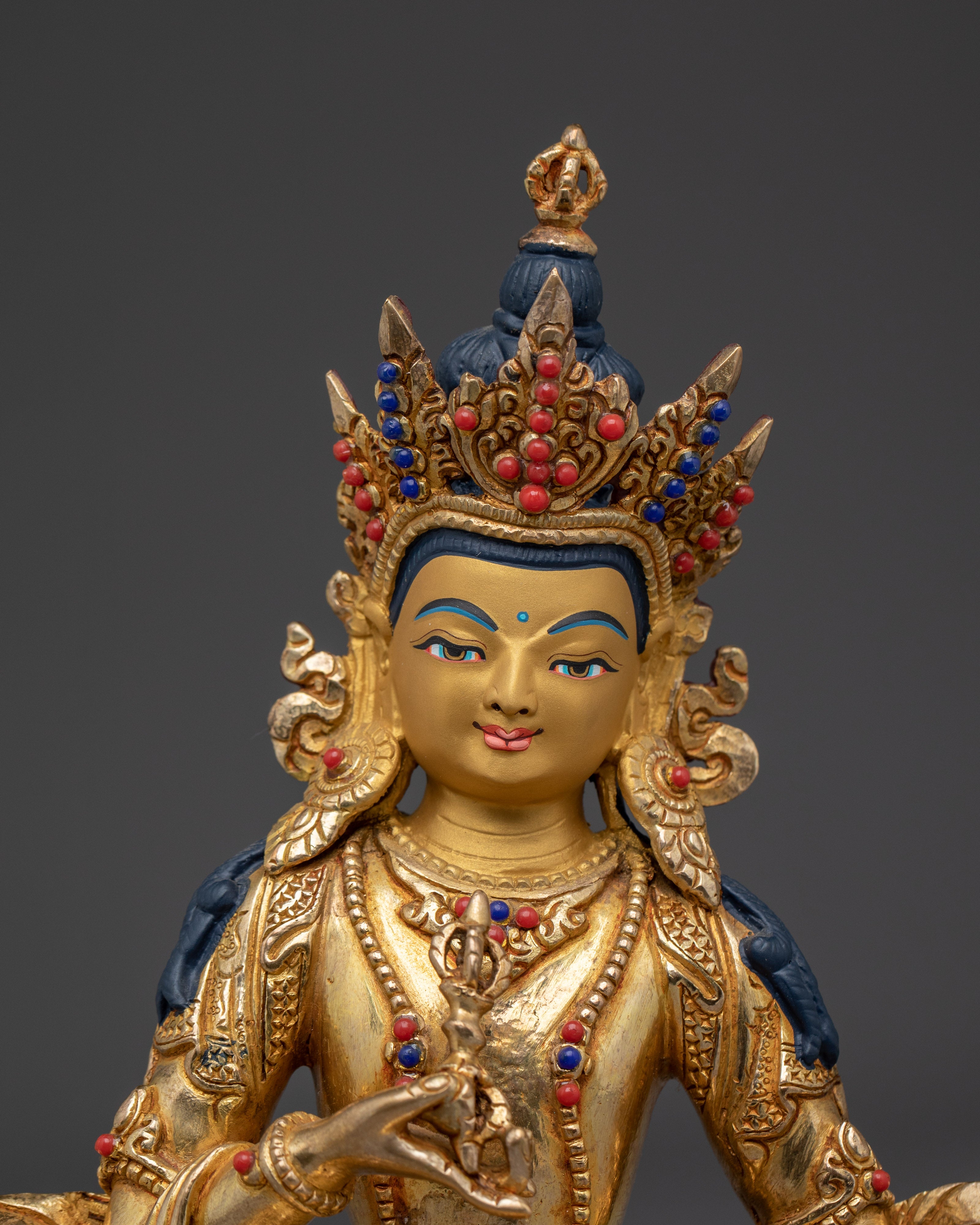 Handcrafted Golden Statue of Dorje Sempa | Deity of Purification and Wisdom