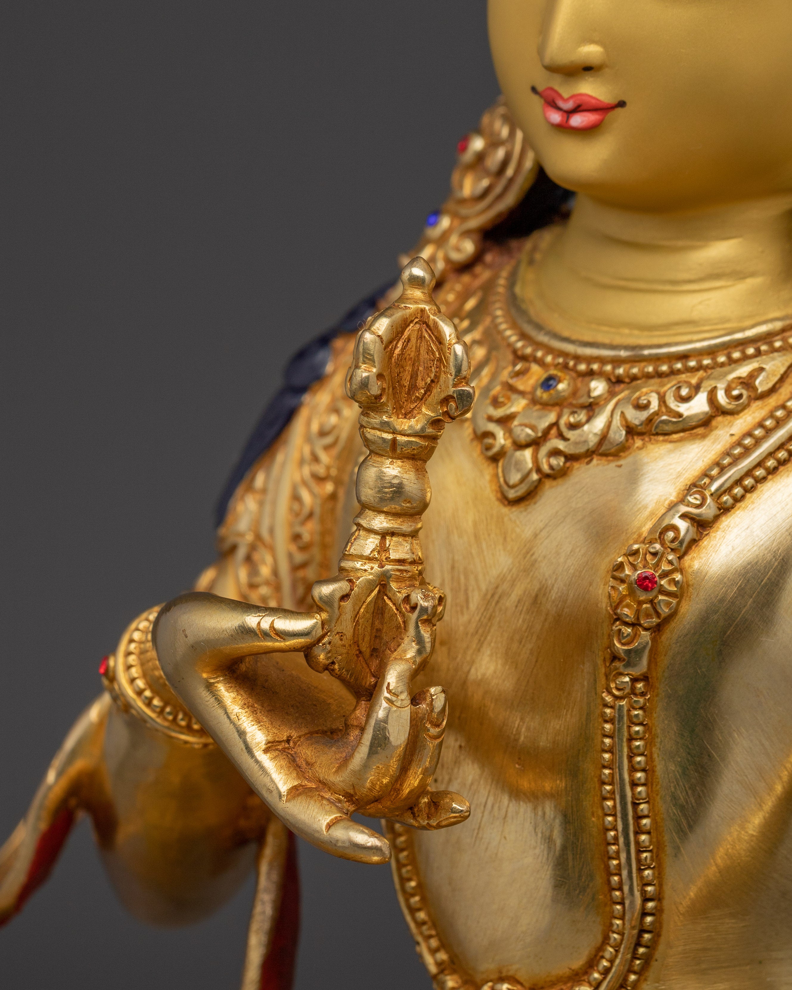 Serene Golden Statue of Dorje Sempa | Deity of Purification and Wisdom
