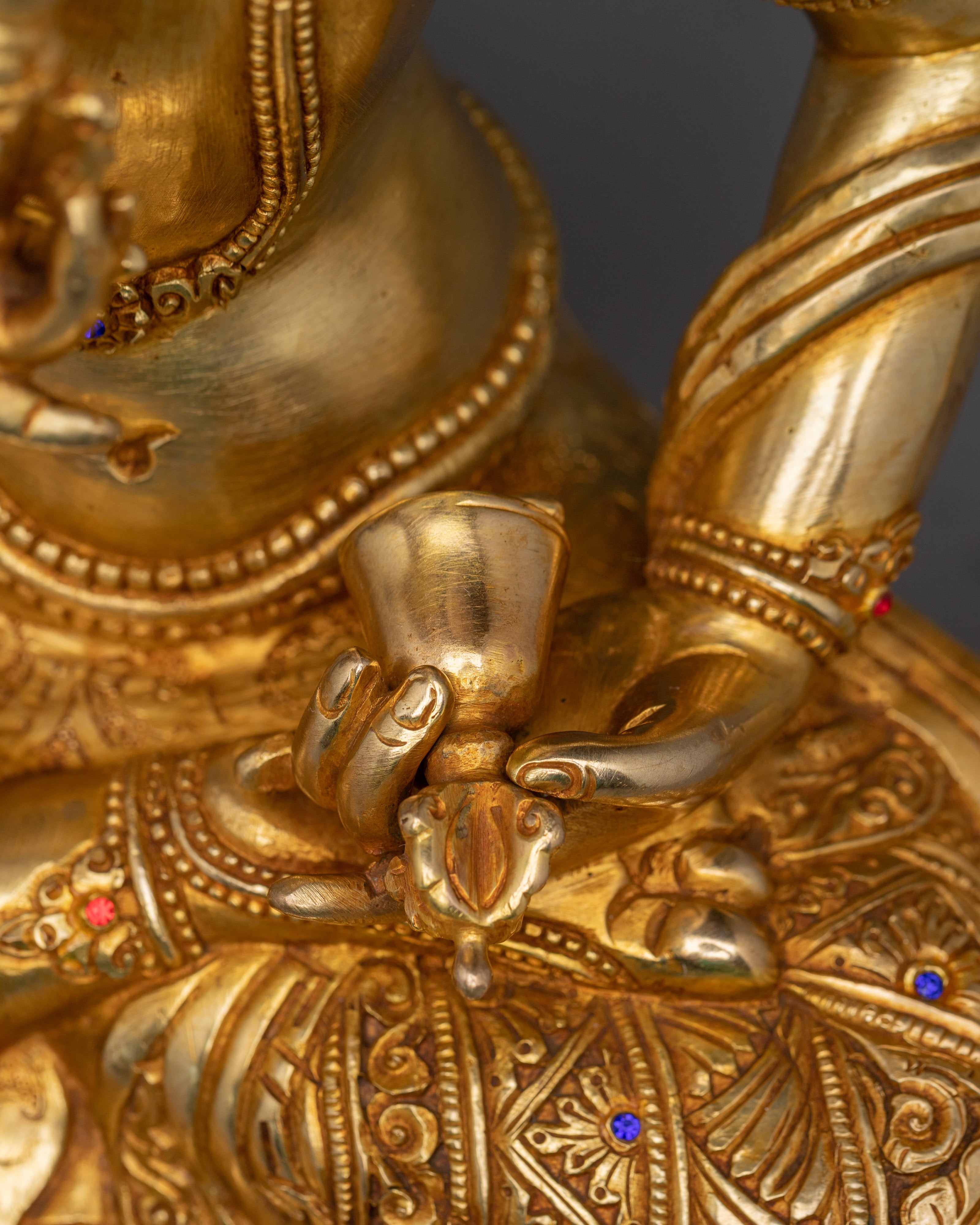 Serene Golden Statue of Dorje Sempa | Deity of Purification and Wisdom