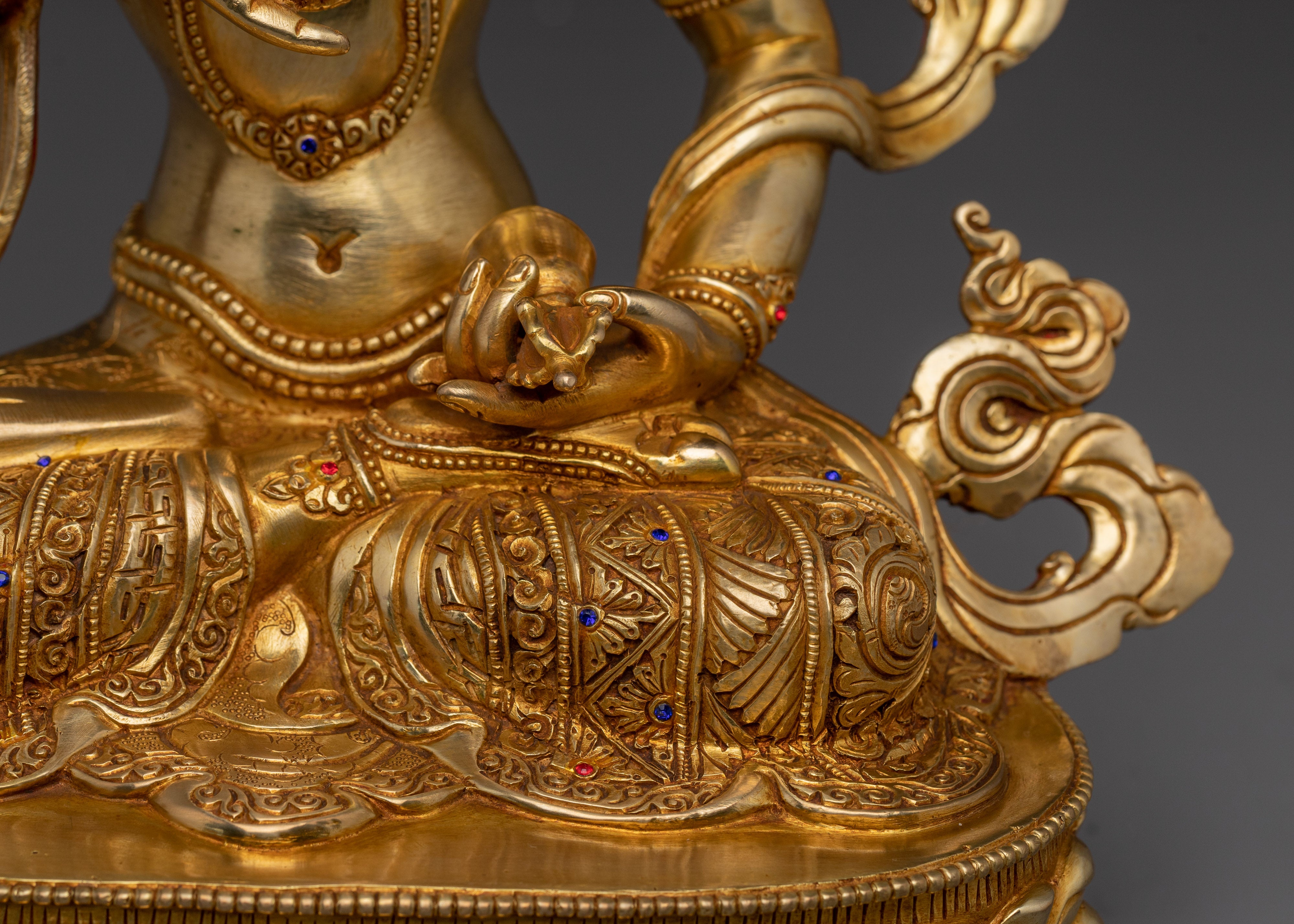 Serene Golden Statue of Dorje Sempa | Deity of Purification and Wisdom