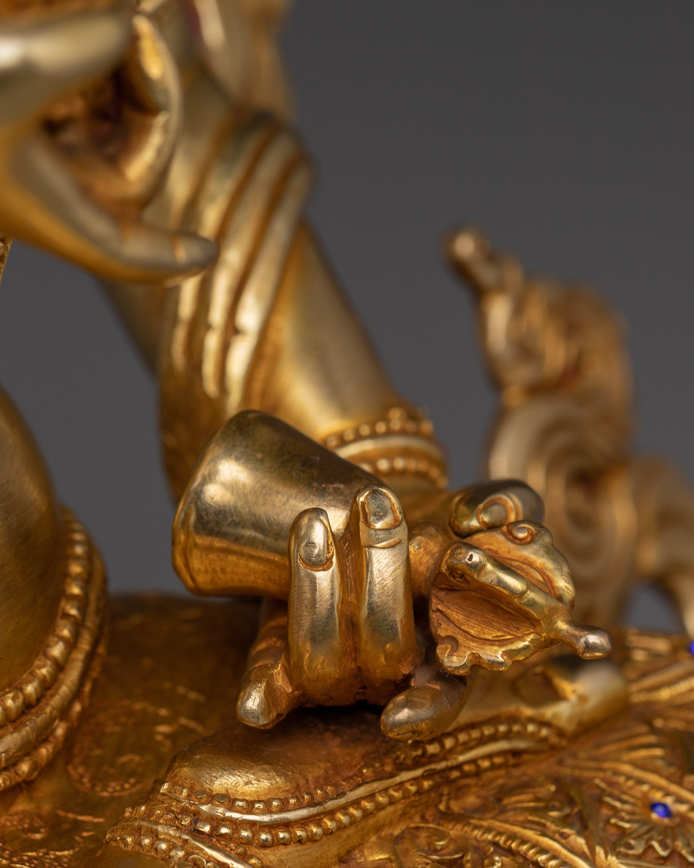 Serene Golden Statue of Dorje Sempa | Deity of Purification and Wisdom