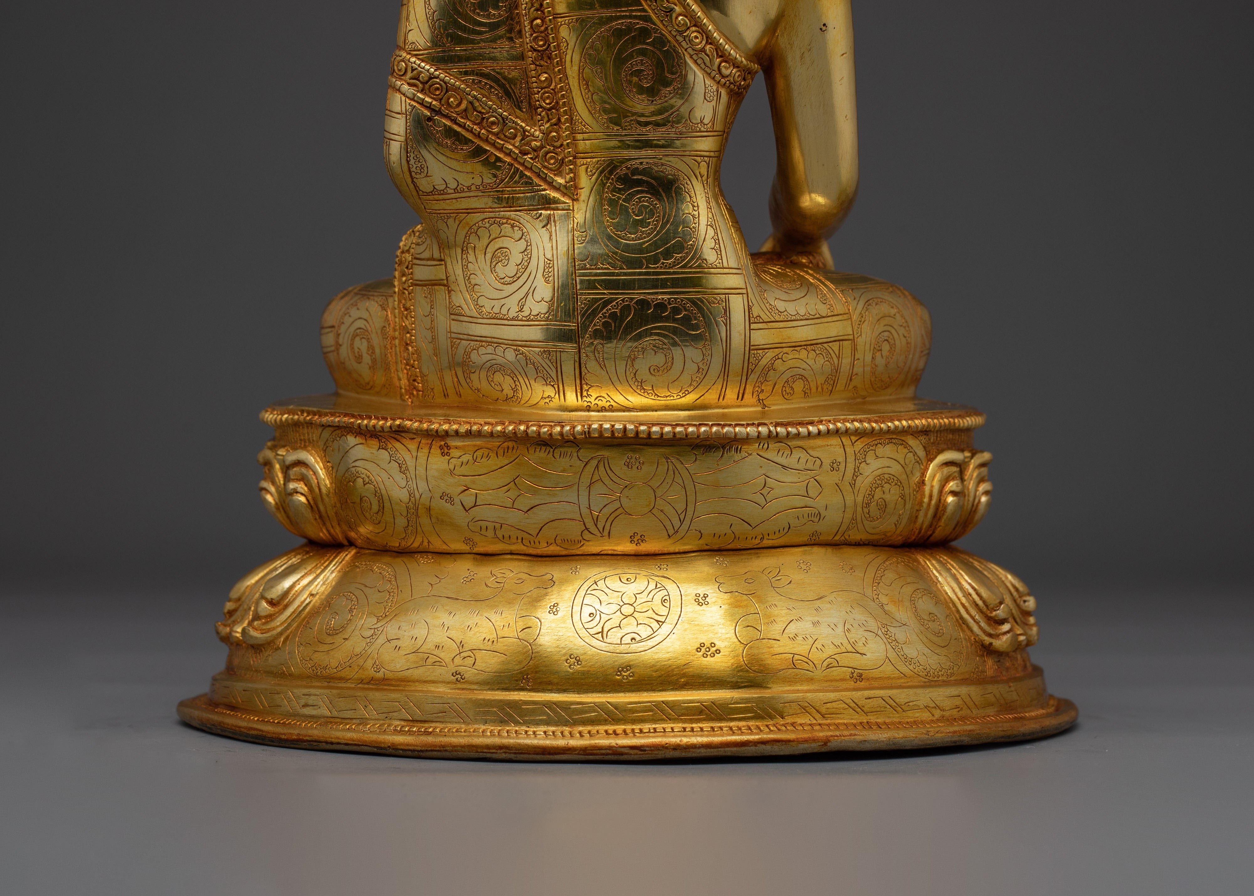 Golden Serene Shakyamuni Buddha Artwork | Enlightenment Symbol Gautama Buddha