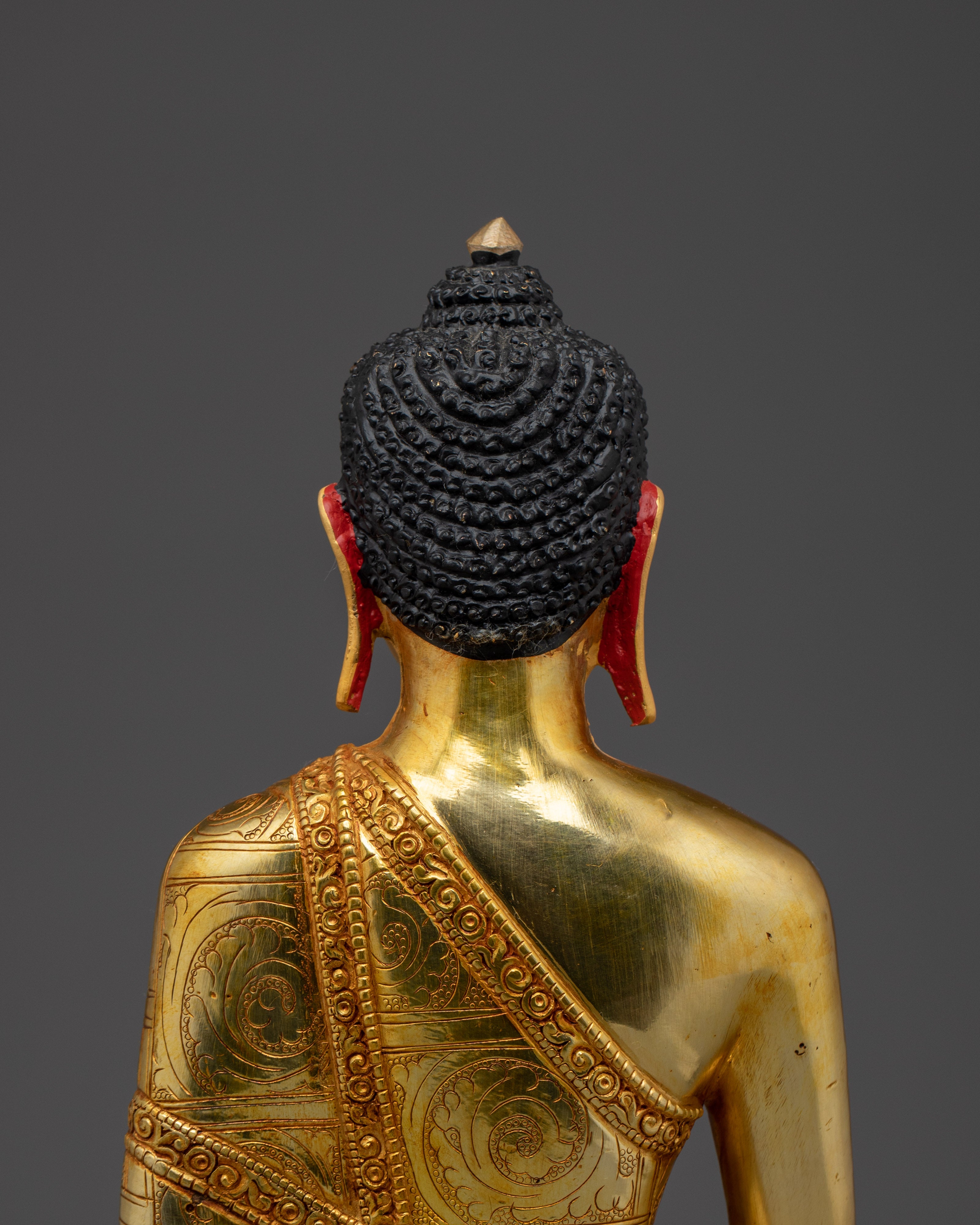 Golden Serene Shakyamuni Buddha Artwork | Enlightenment Symbol Gautama Buddha
