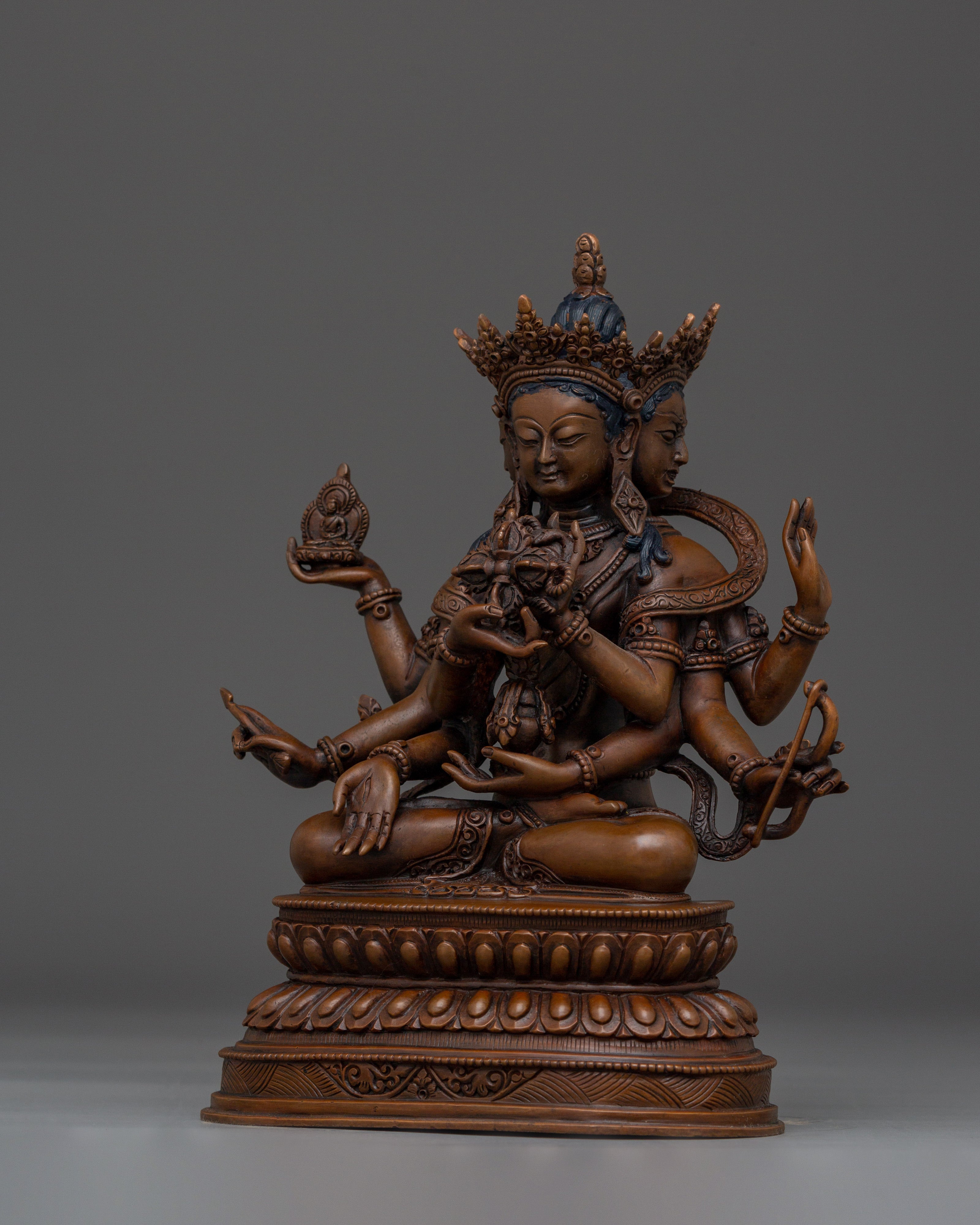 Oxidized Ushnishavijaya Statue | Multi-armed Namgyalma Artwork