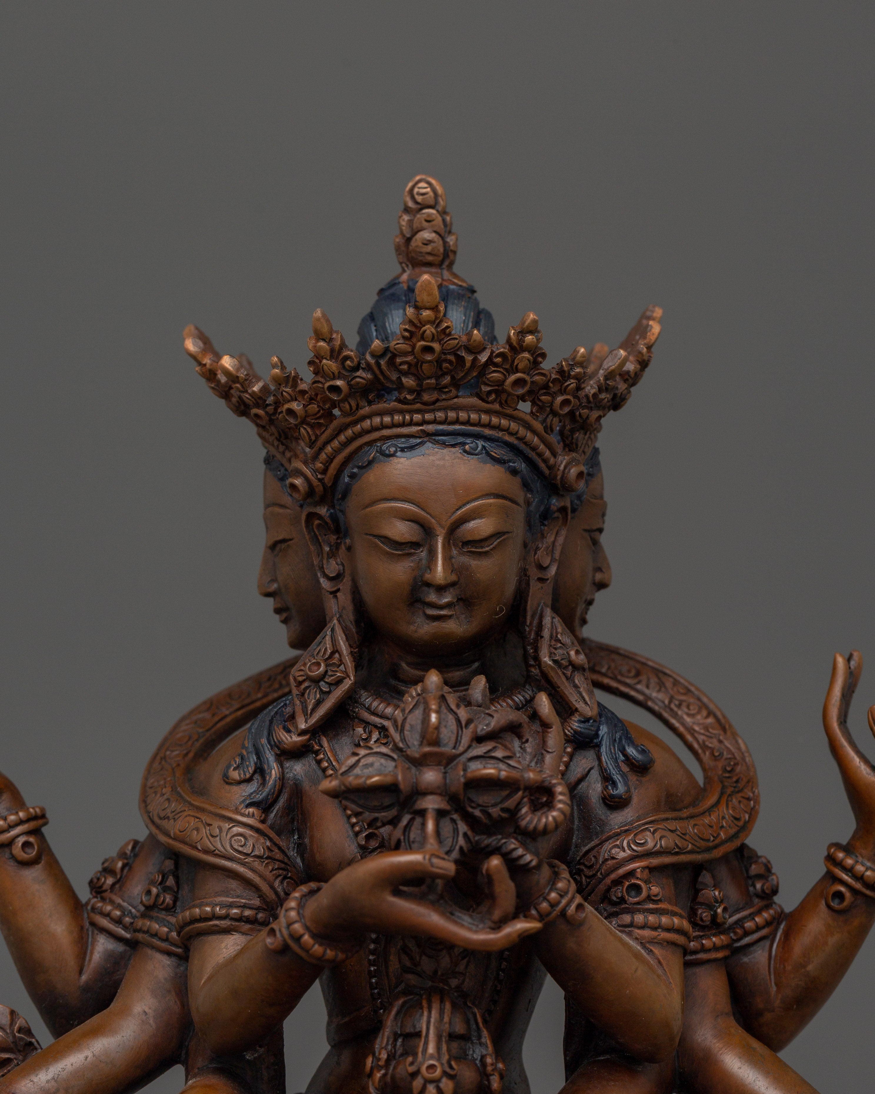 Oxidized Ushnishavijaya Statue | Multi-armed Namgyalma Artwork