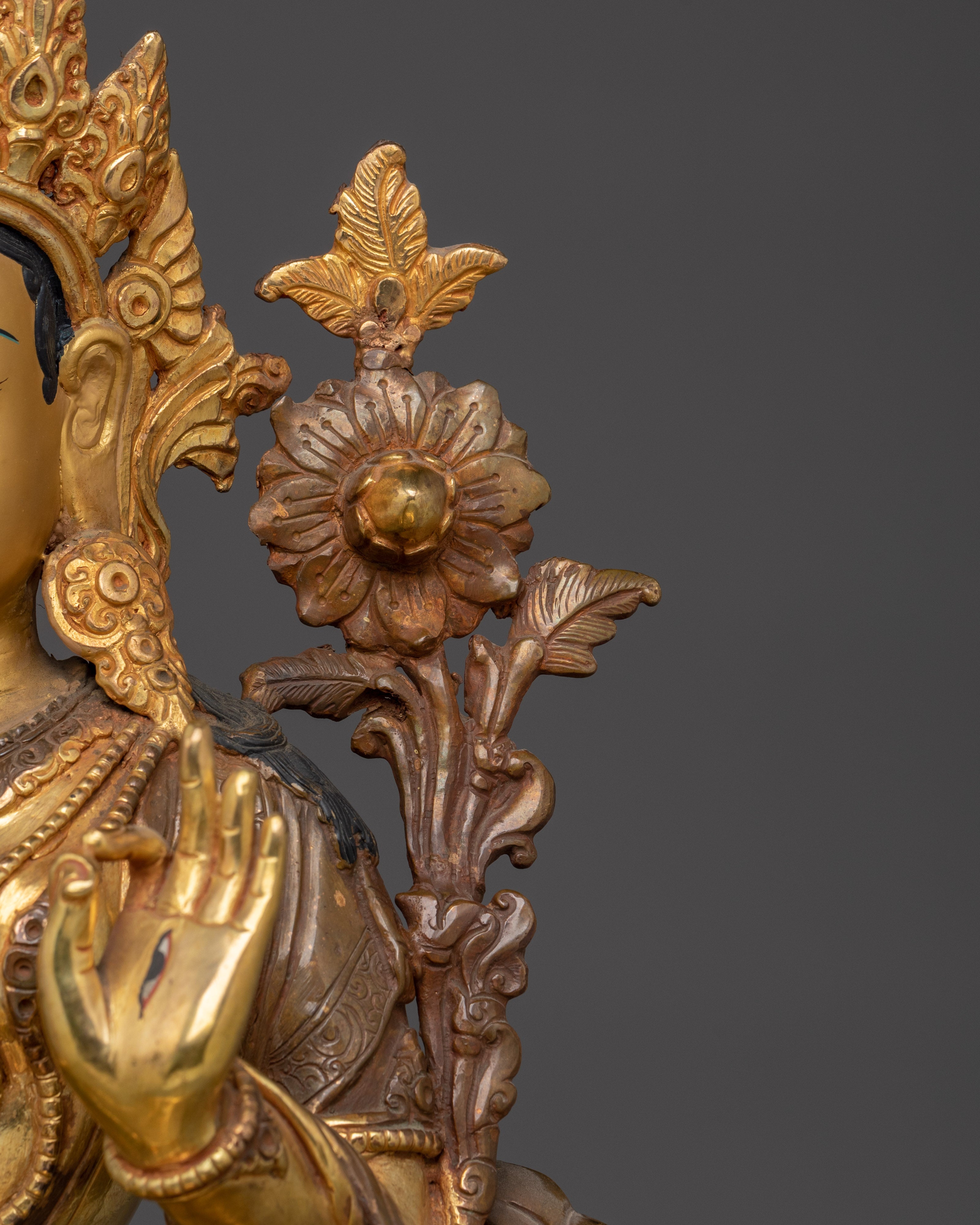 Golden Sita Tara Tibetan Deity Art | White Tara - Healing Deity