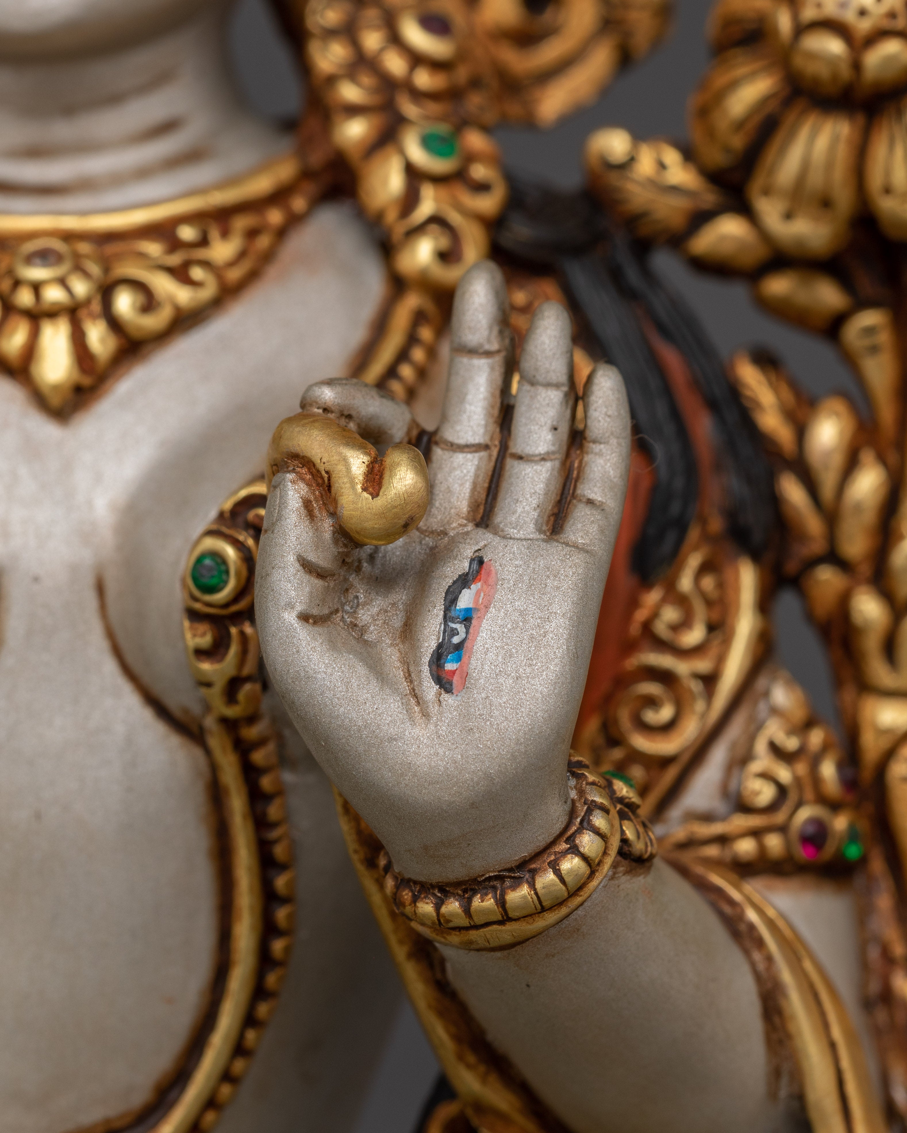 Peaceful Sita Tara Tibetan Deity Artwork | White Tara - Healing Deity