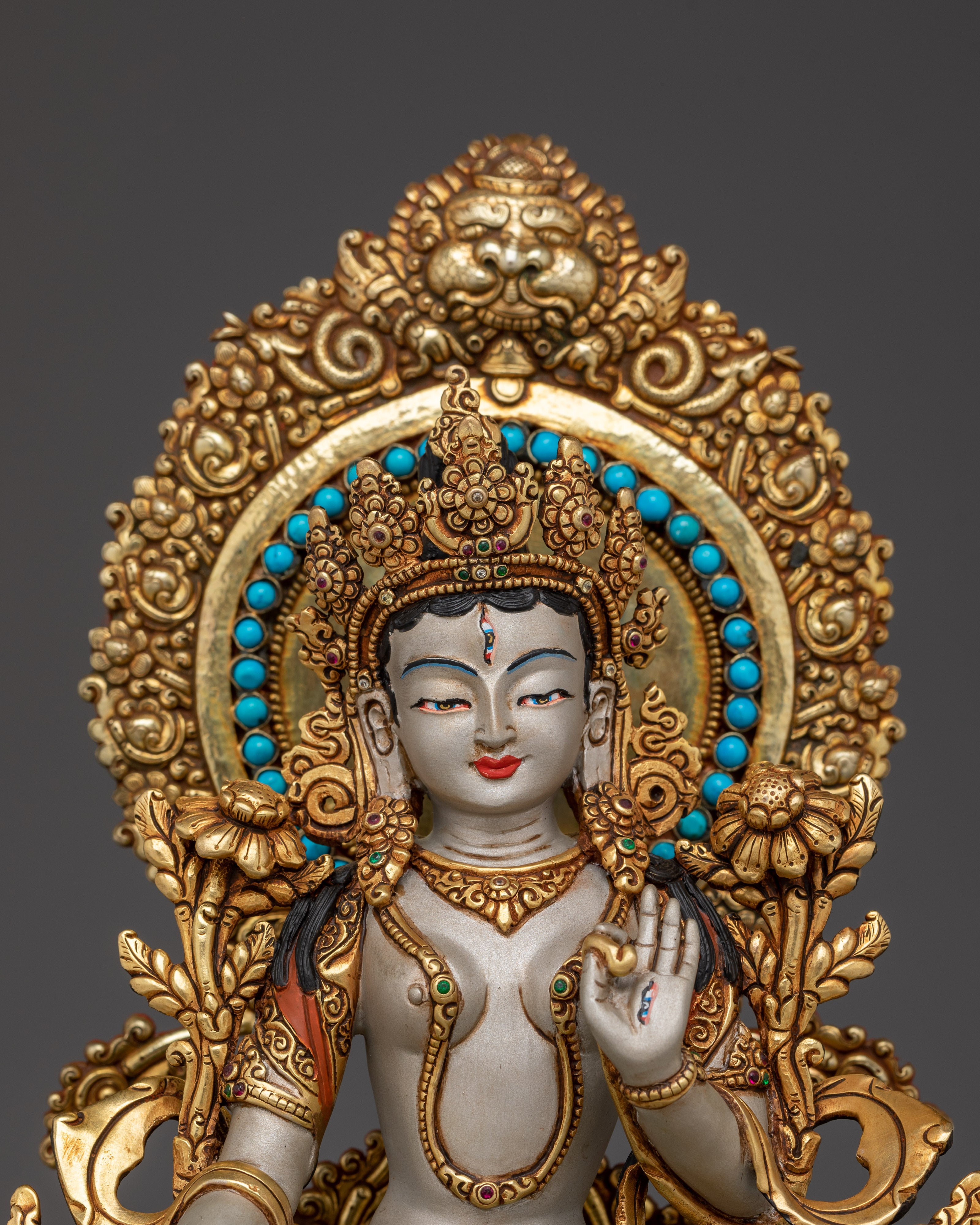 Peaceful Sita Tara Tibetan Deity Artwork | White Tara - Healing Deity