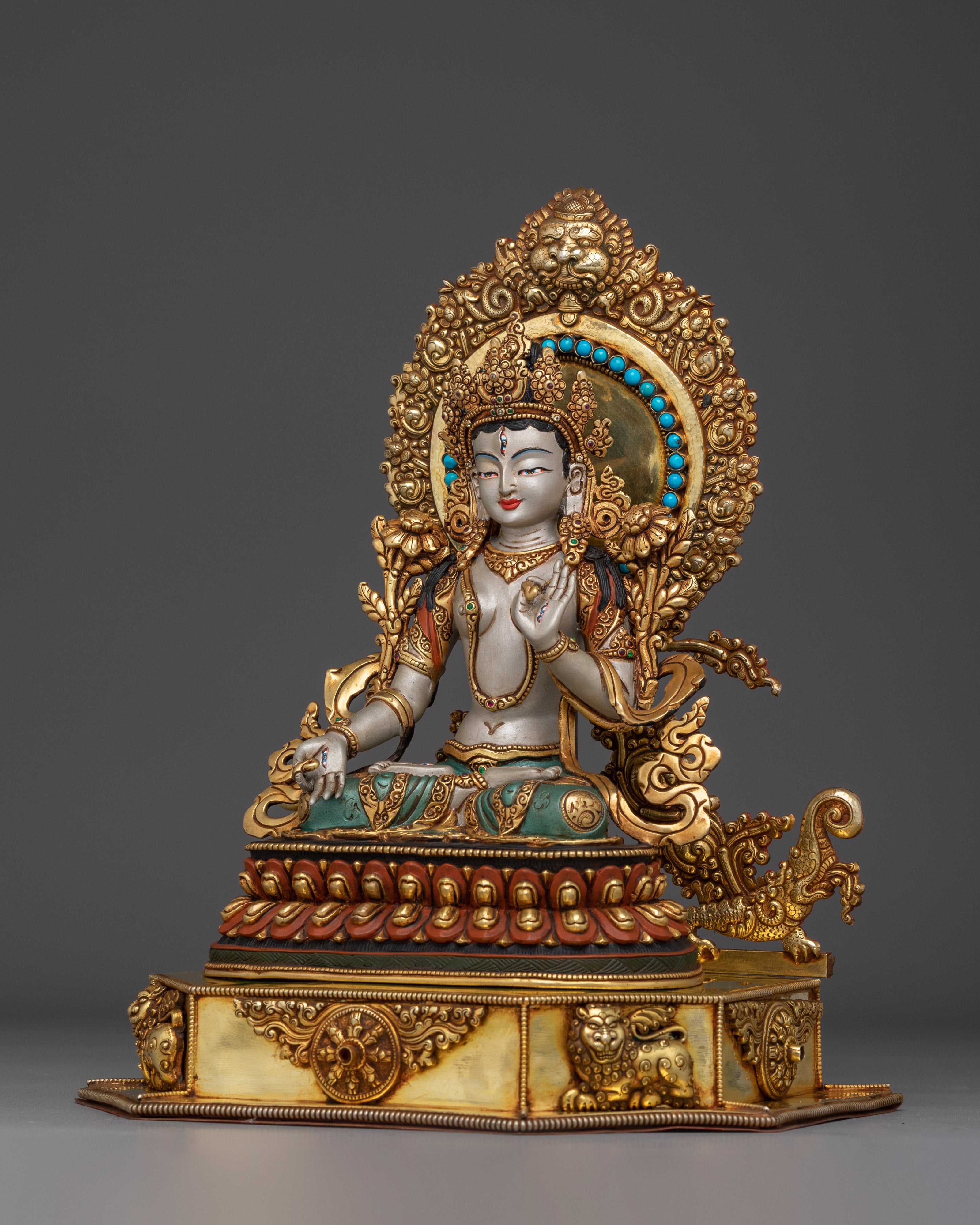 Peaceful Sita Tara Tibetan Deity Artwork | White Tara - Healing Deity
