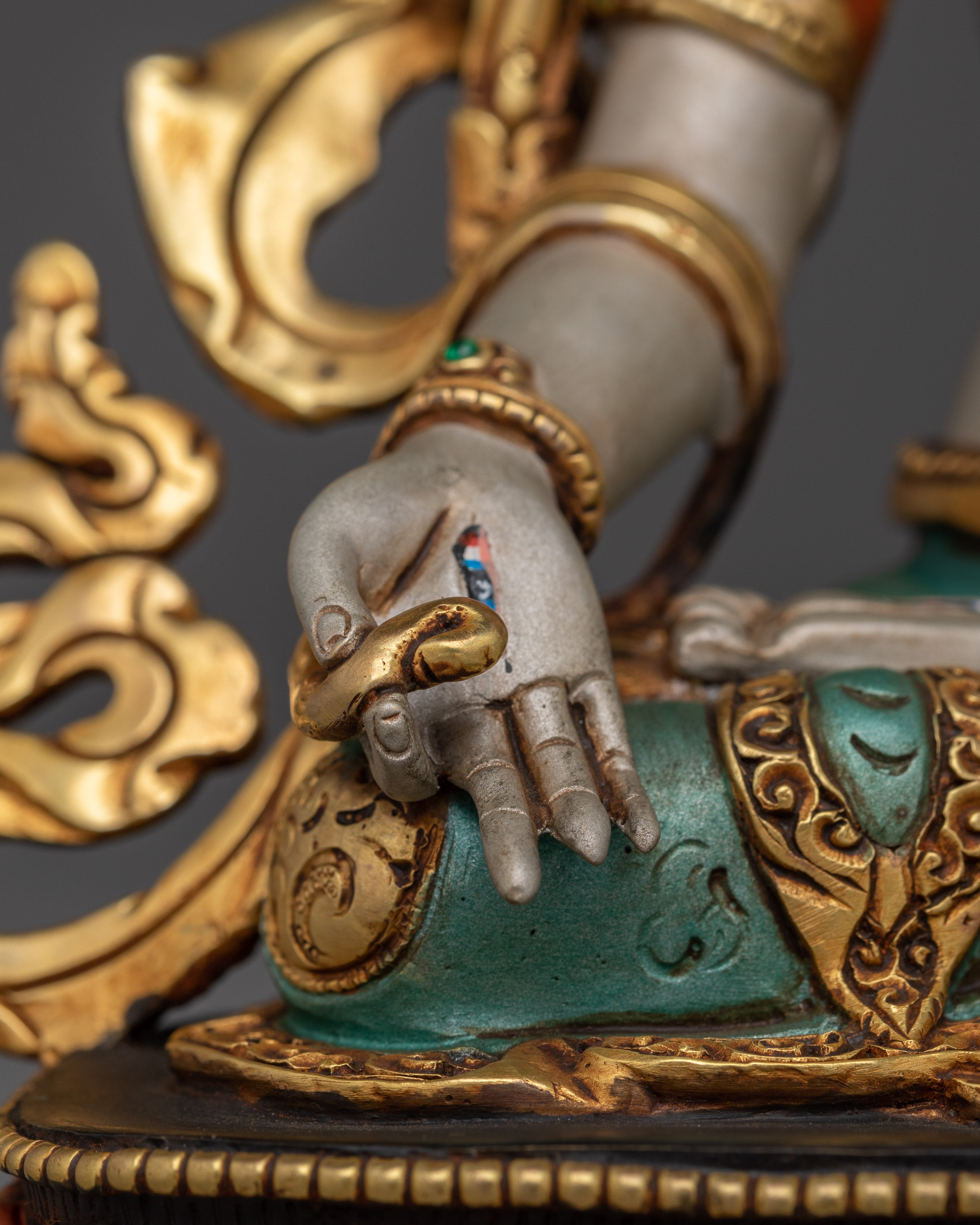 Handmade Sita Tara Tibetan Deity Artwork | Green Tara Himalayan Artwork