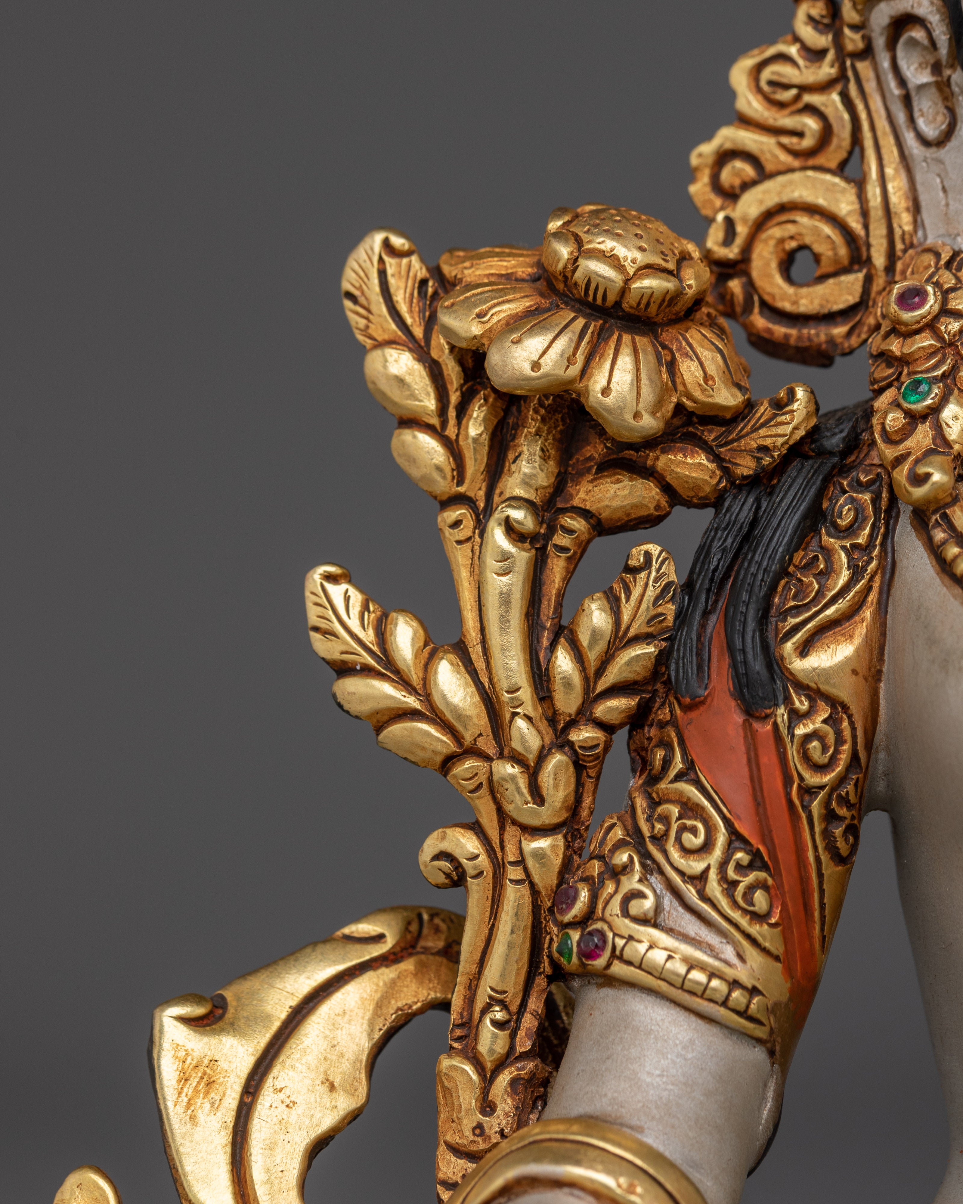 Handmade Sita Tara Tibetan Deity Artwork | Green Tara Himalayan Artwork