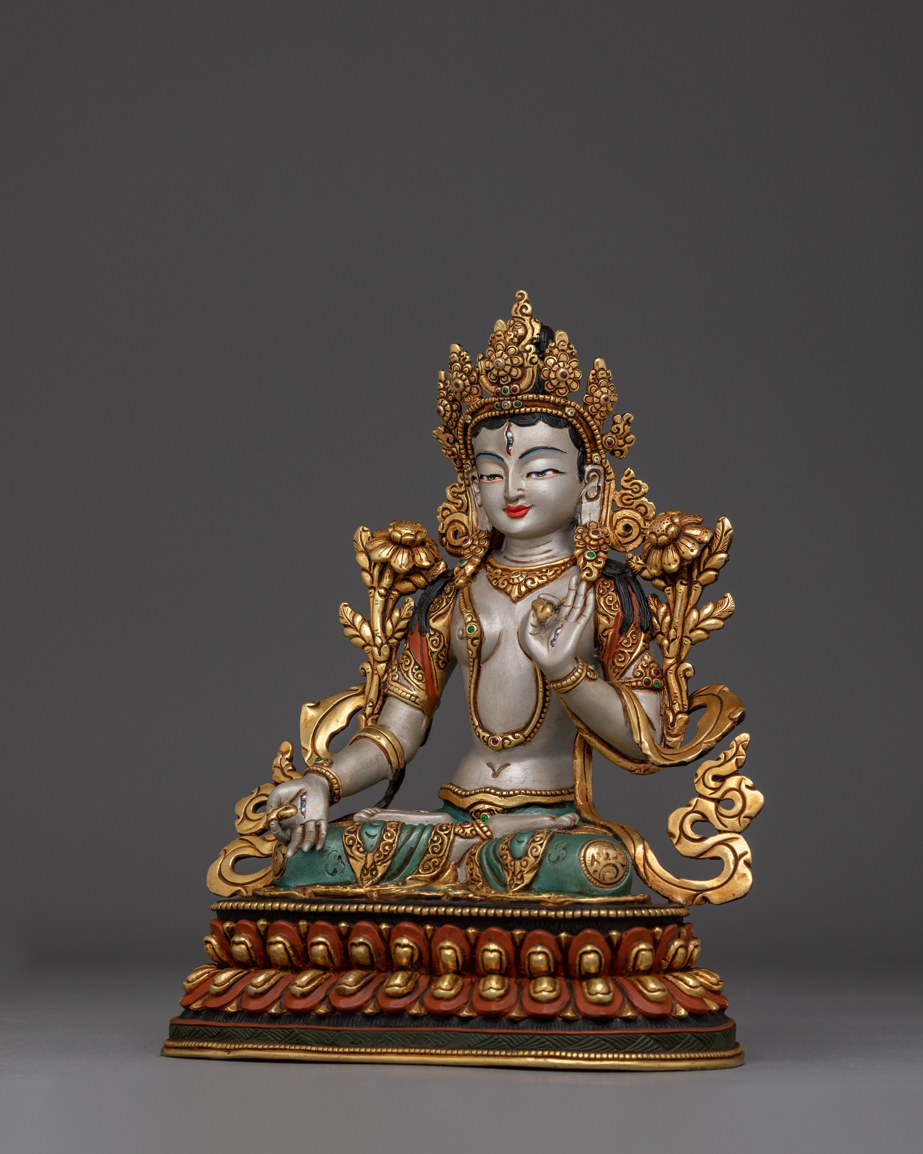 Handmade Sita Tara Tibetan Deity Artwork | Green Tara Himalayan Artwork