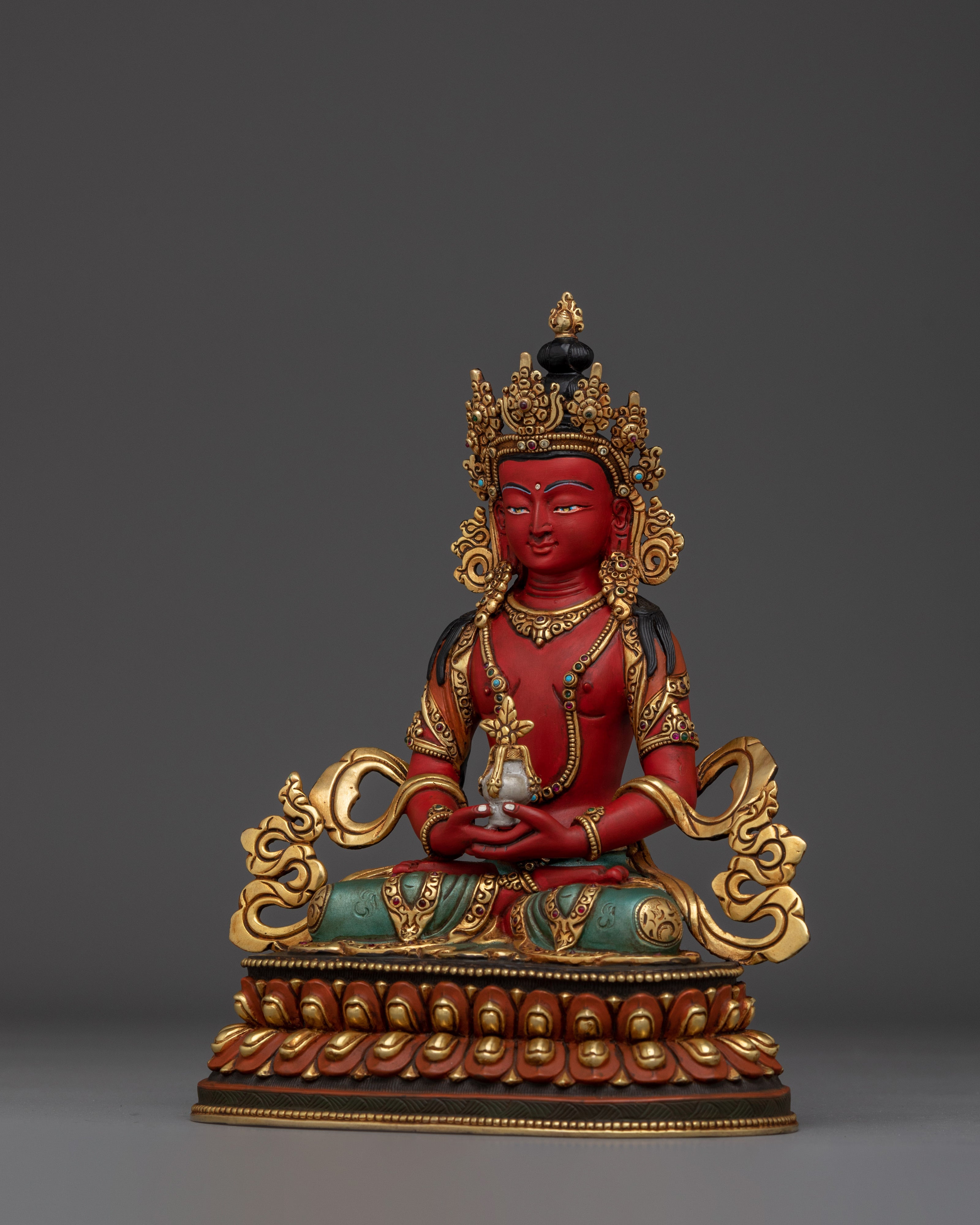 Tibetan Ritual Statue of Amitayus | Longevity Deity