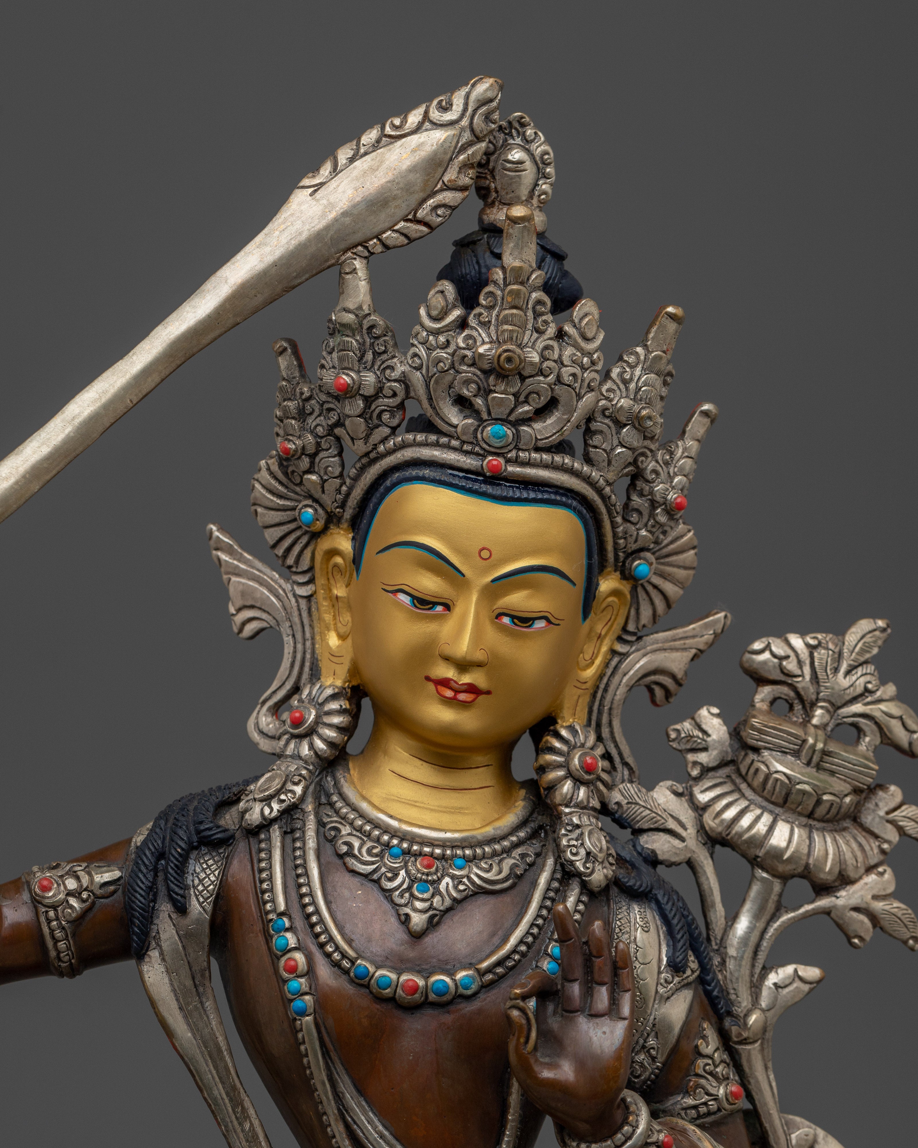 Noble Mahanaya Buddhist Manjushri Sculpture | The Bodhisattva of Enlightenment