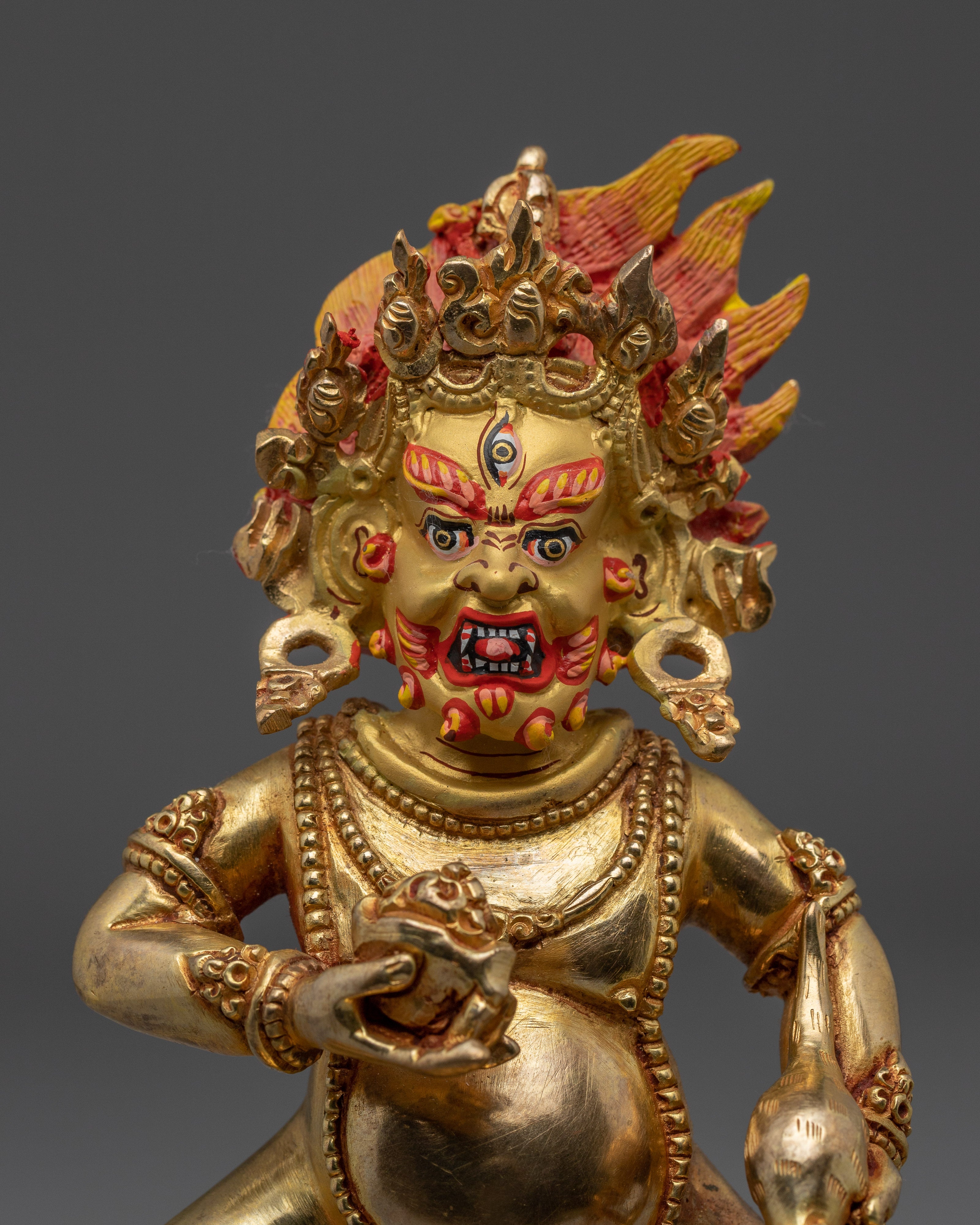 Buddhist Wealth Deity Black Dzambhala Statue | Guardian of the Wealth