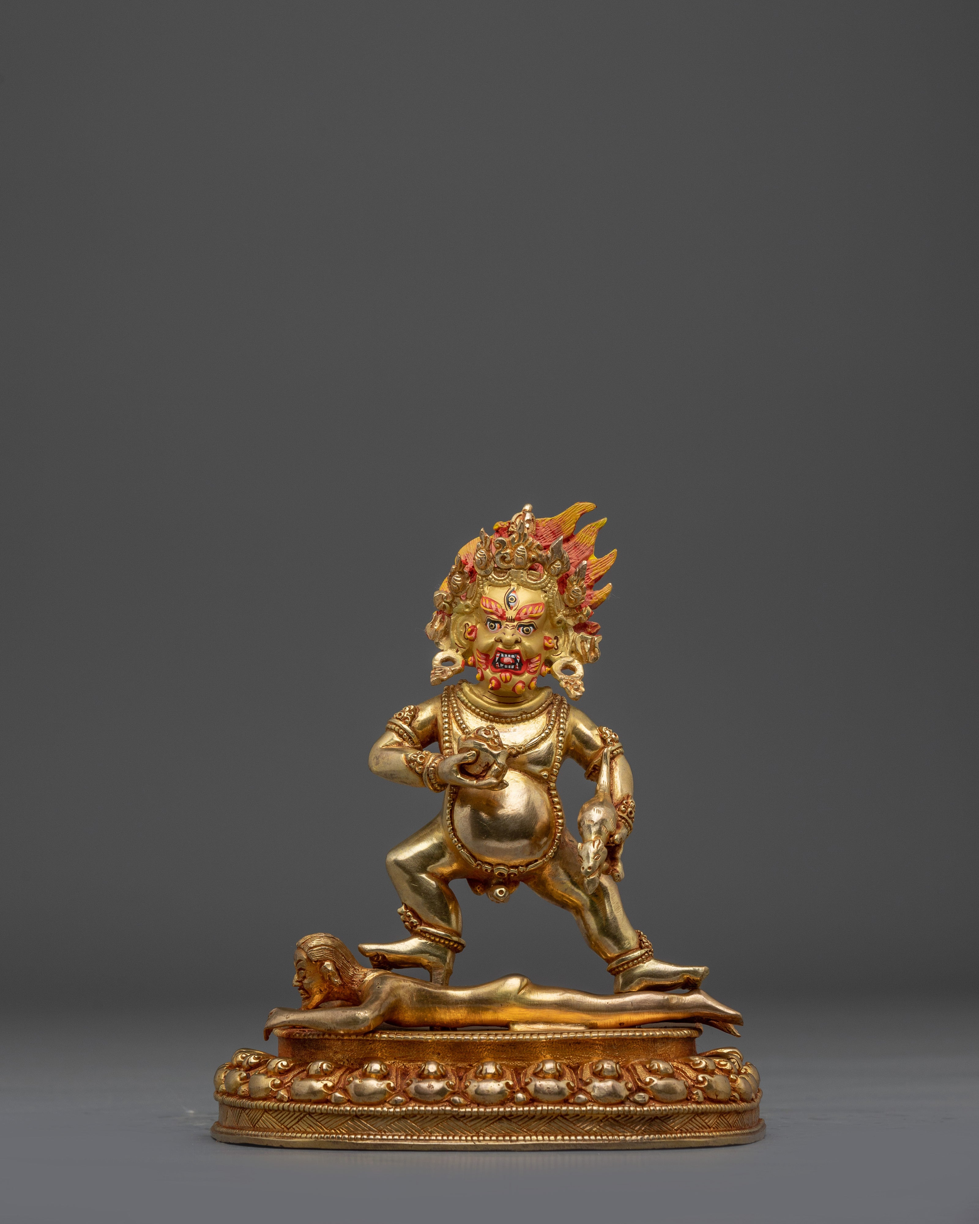 Buddhist Wealth Deity Black Dzambhala Statue | Guardian of the Wealth