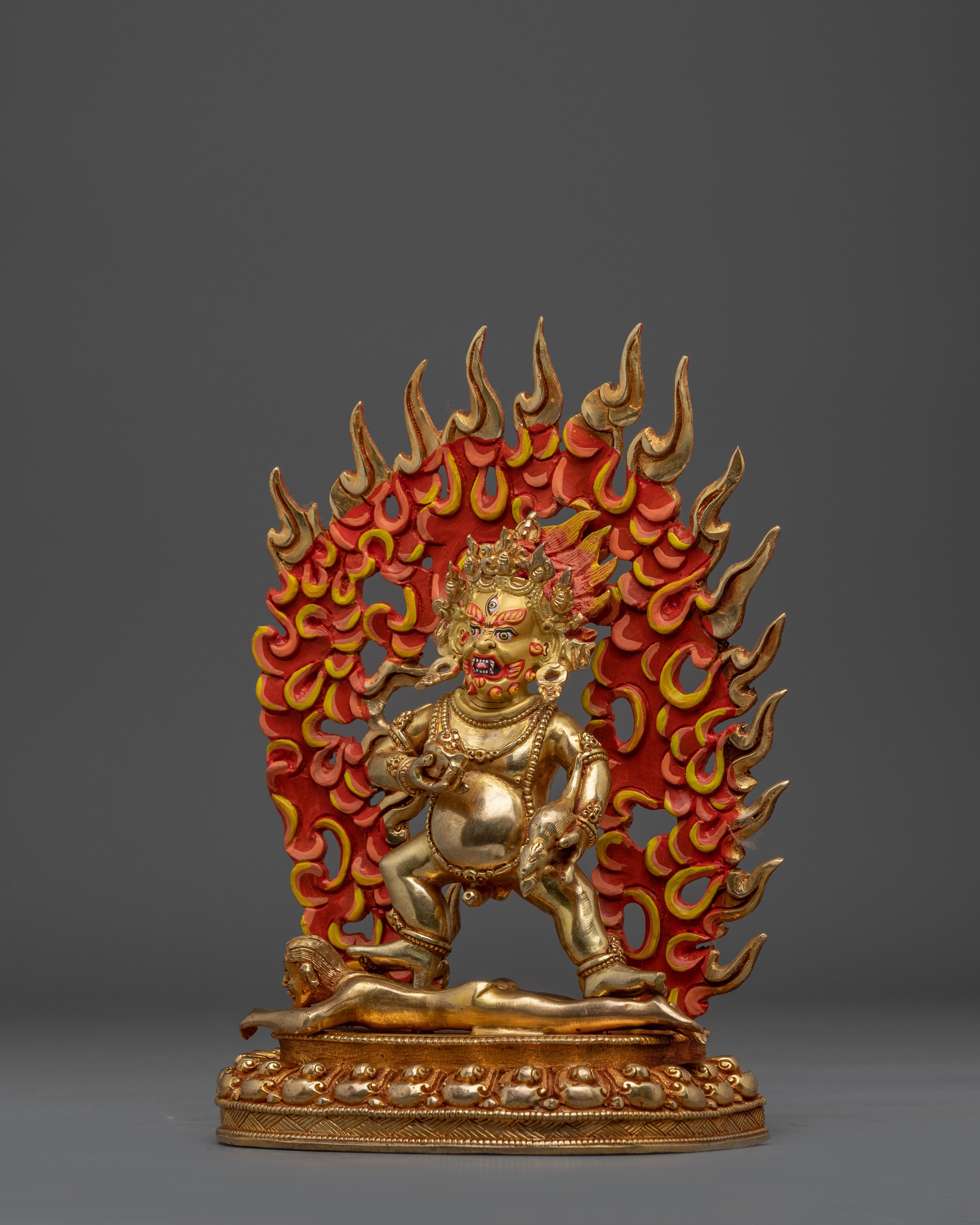 Buddhist Wealth Deity Black Dzambhala Statue | Guardian of the Wealth