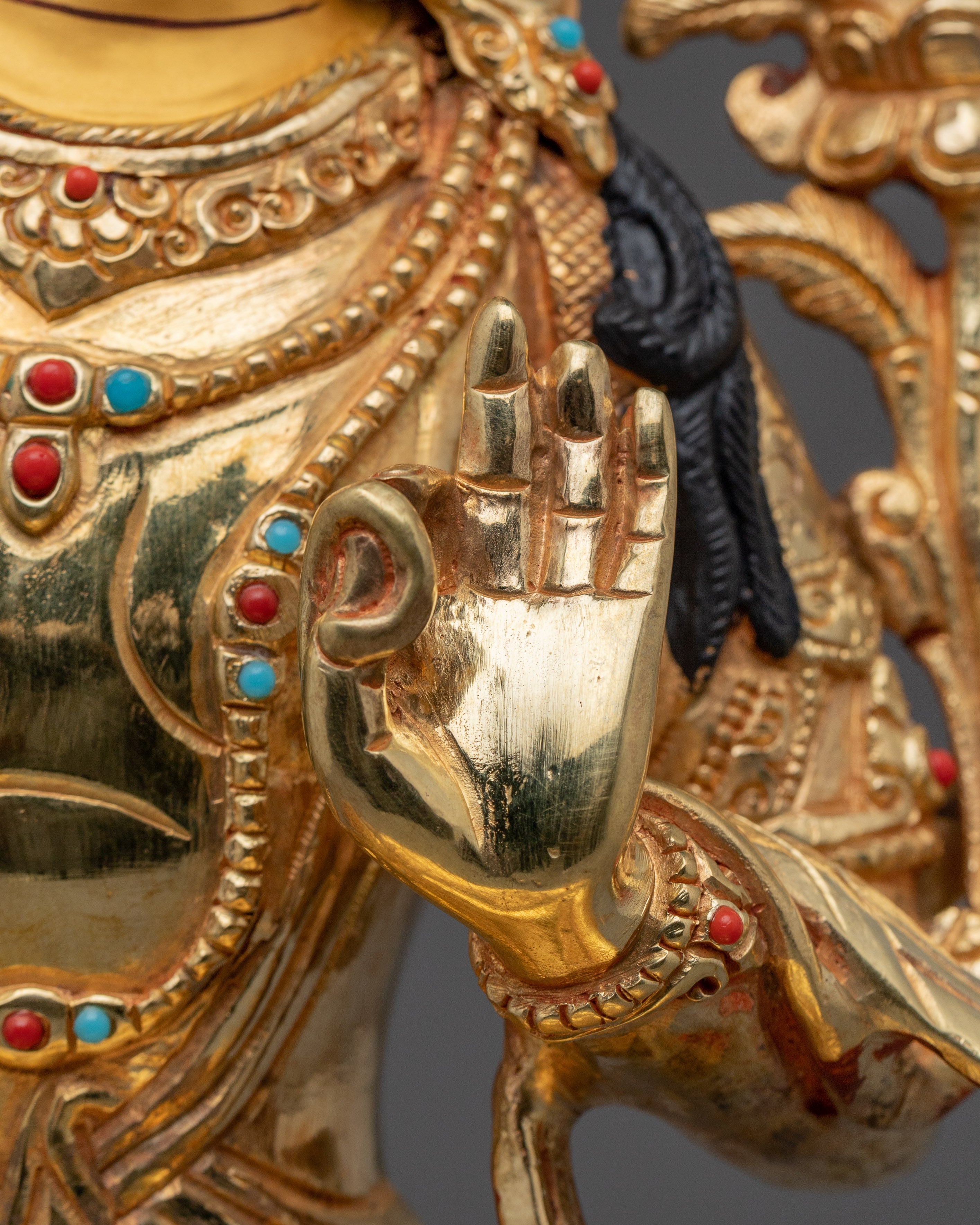 Golden Dharma Protector Manjushri Artwork | Bodhisattva of Transcendent Wisdom