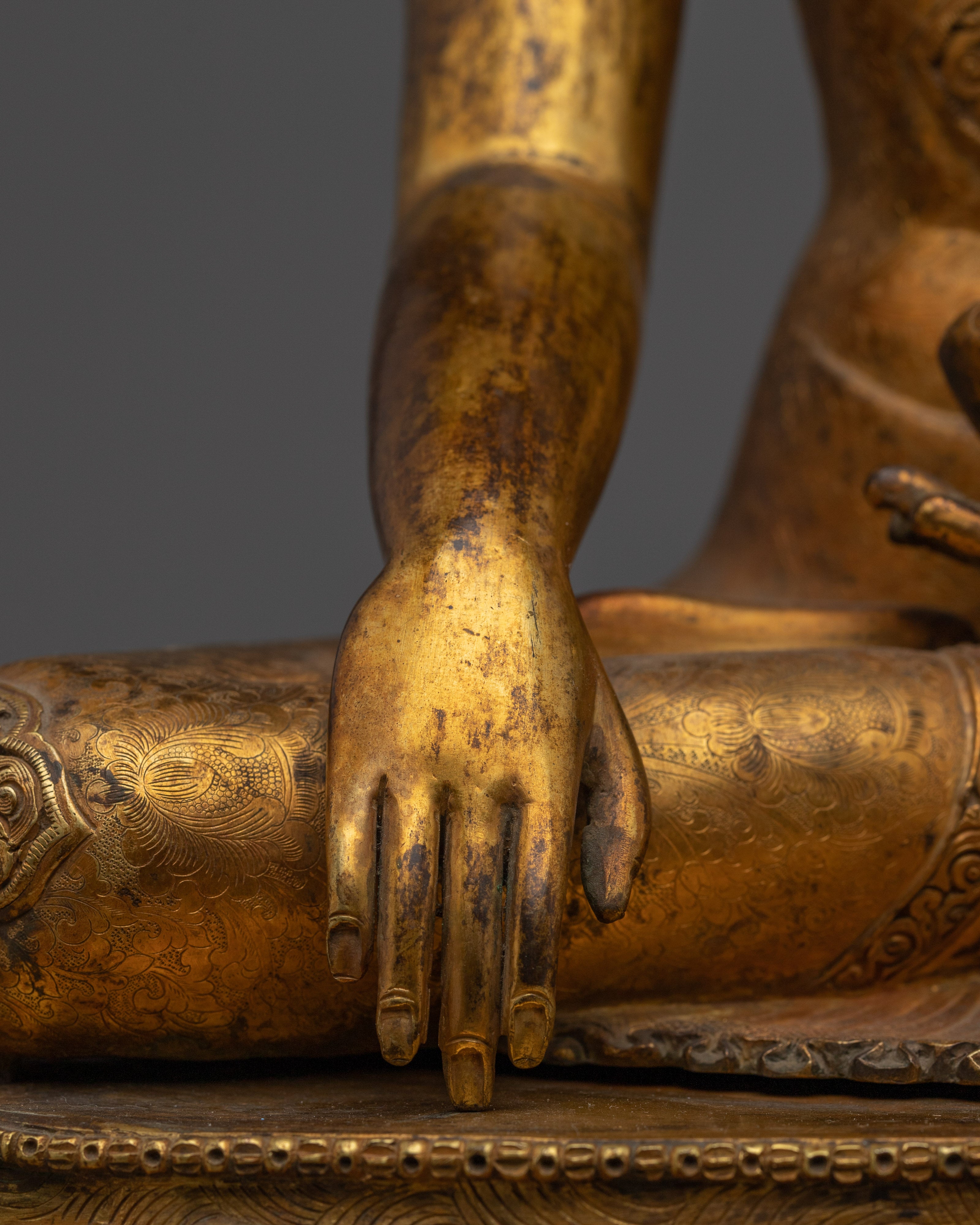 Handmade Copper Shakyamuni Buddha Art | Meditation Altar Decor