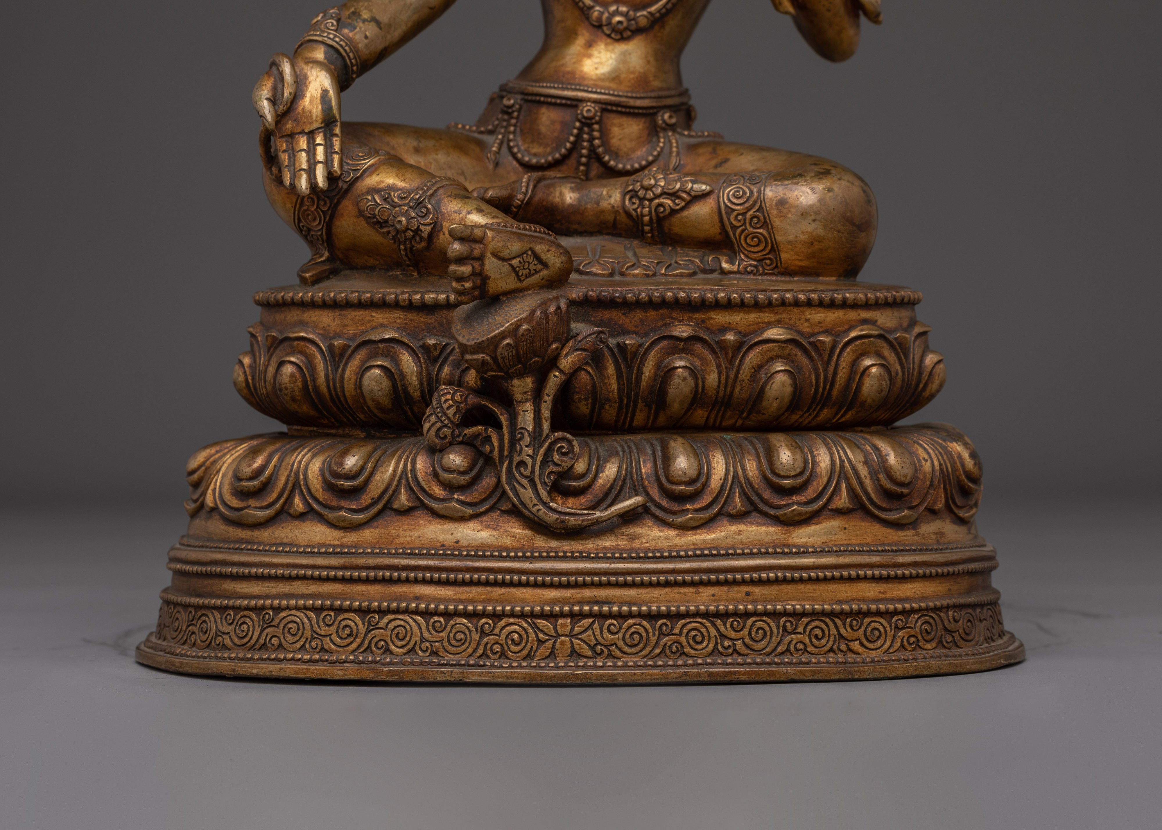 Green Tara Copper Statue -Saviouress from Fear | Mother of Compassion