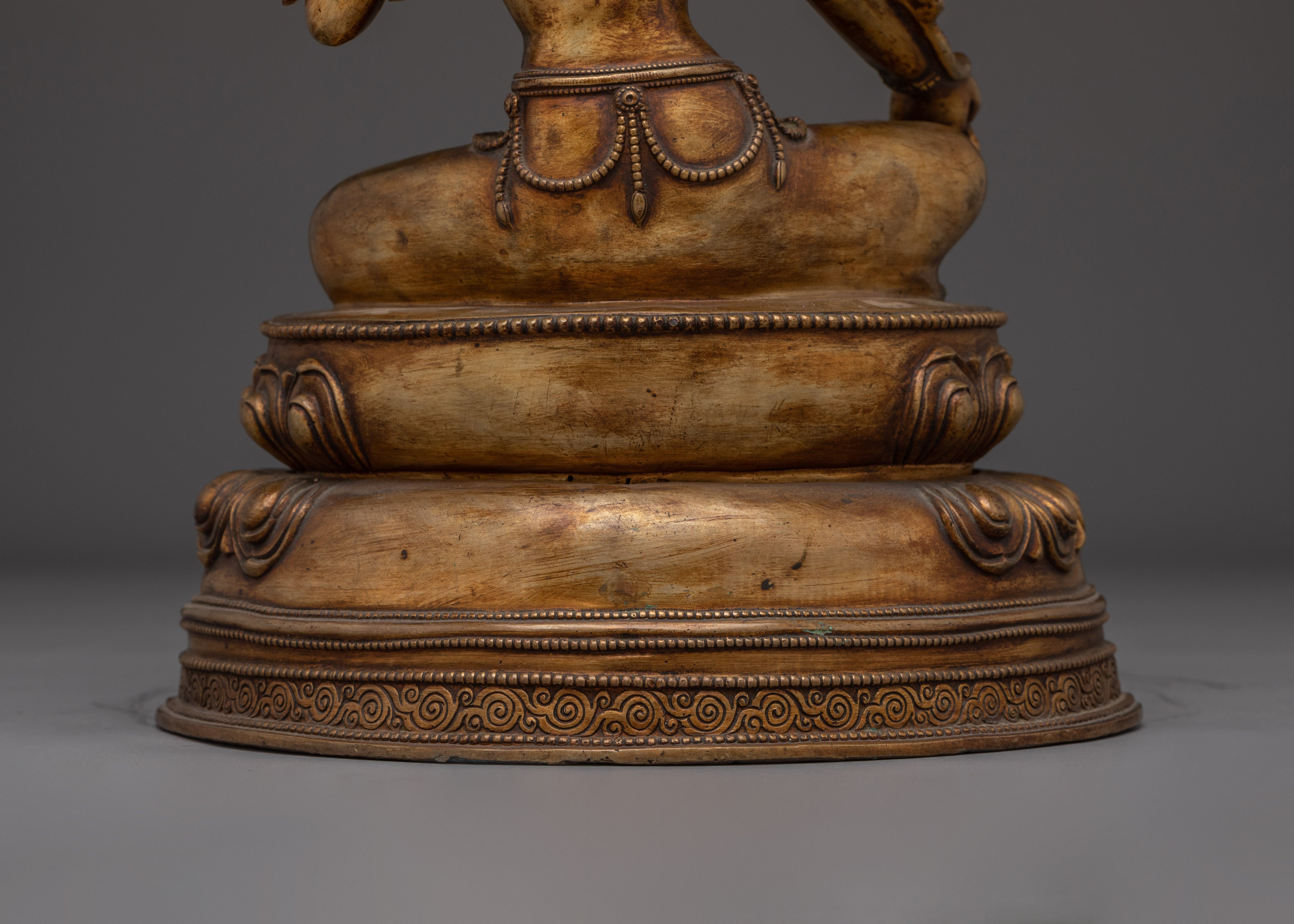 Green Tara Copper Statue -Saviouress from Fear | Mother of Compassion