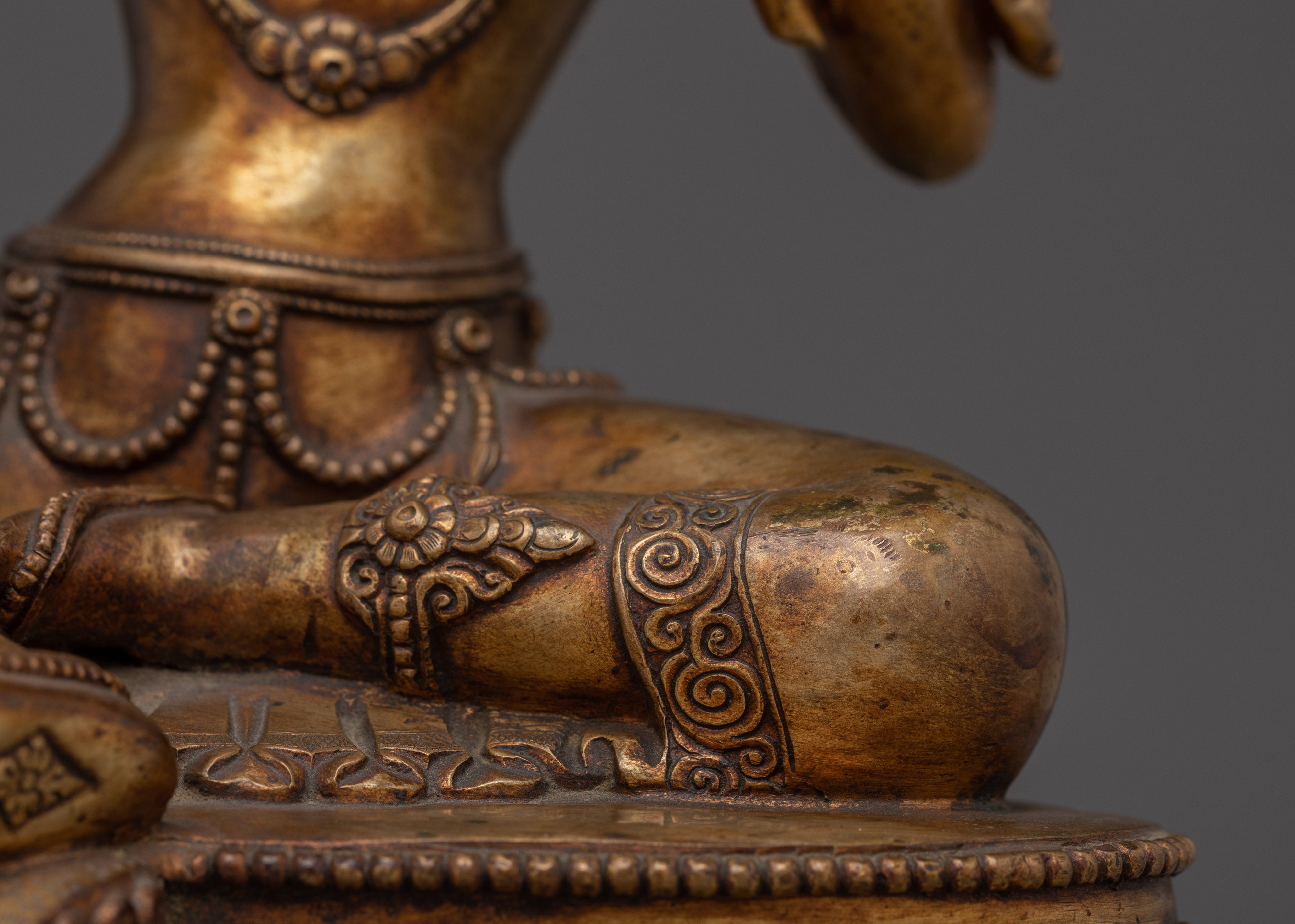 Green Tara Copper Statue -Saviouress from Fear | Mother of Compassion