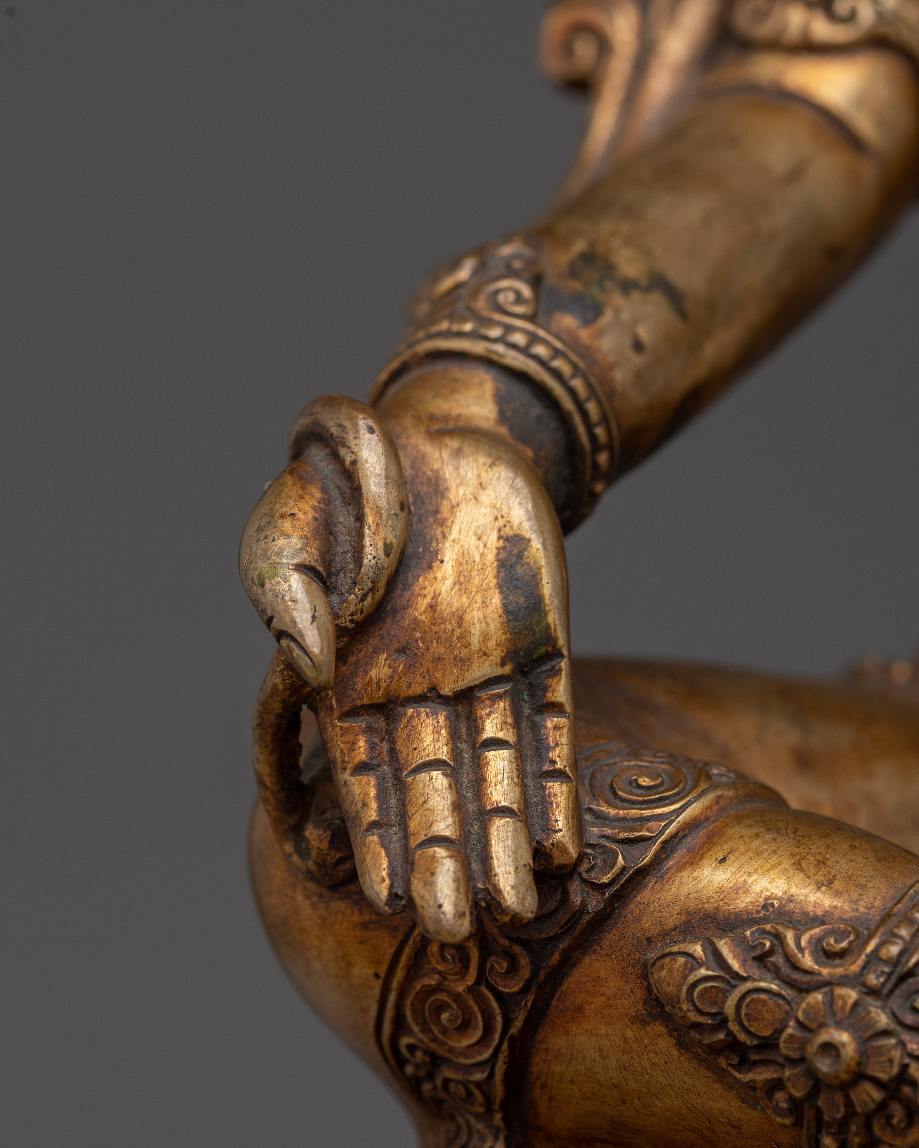 Green Tara Copper Statue -Saviouress from Fear | Mother of Compassion