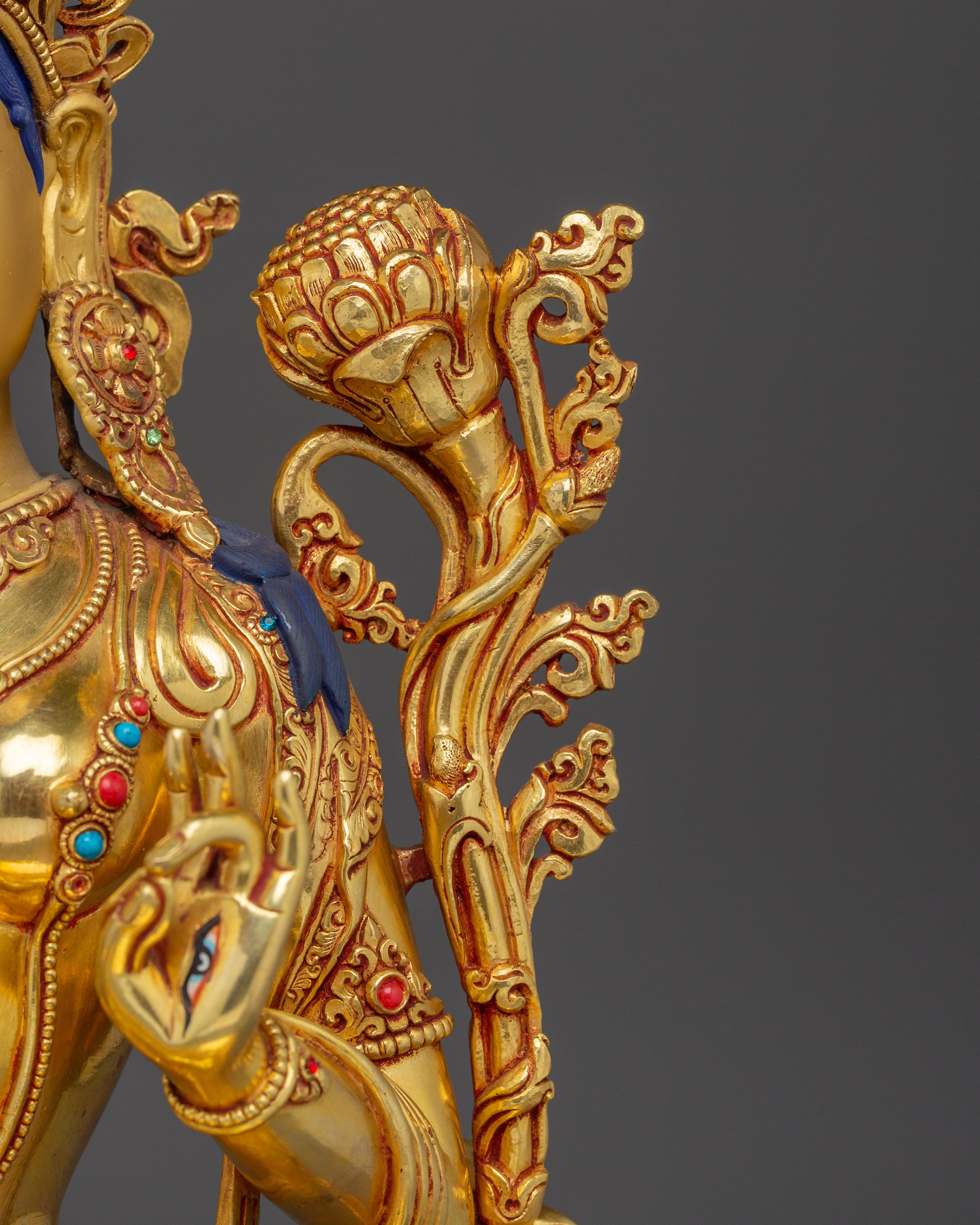 Serene White Tara Copper Sculpture | Sita Tara Himalayan Artwork