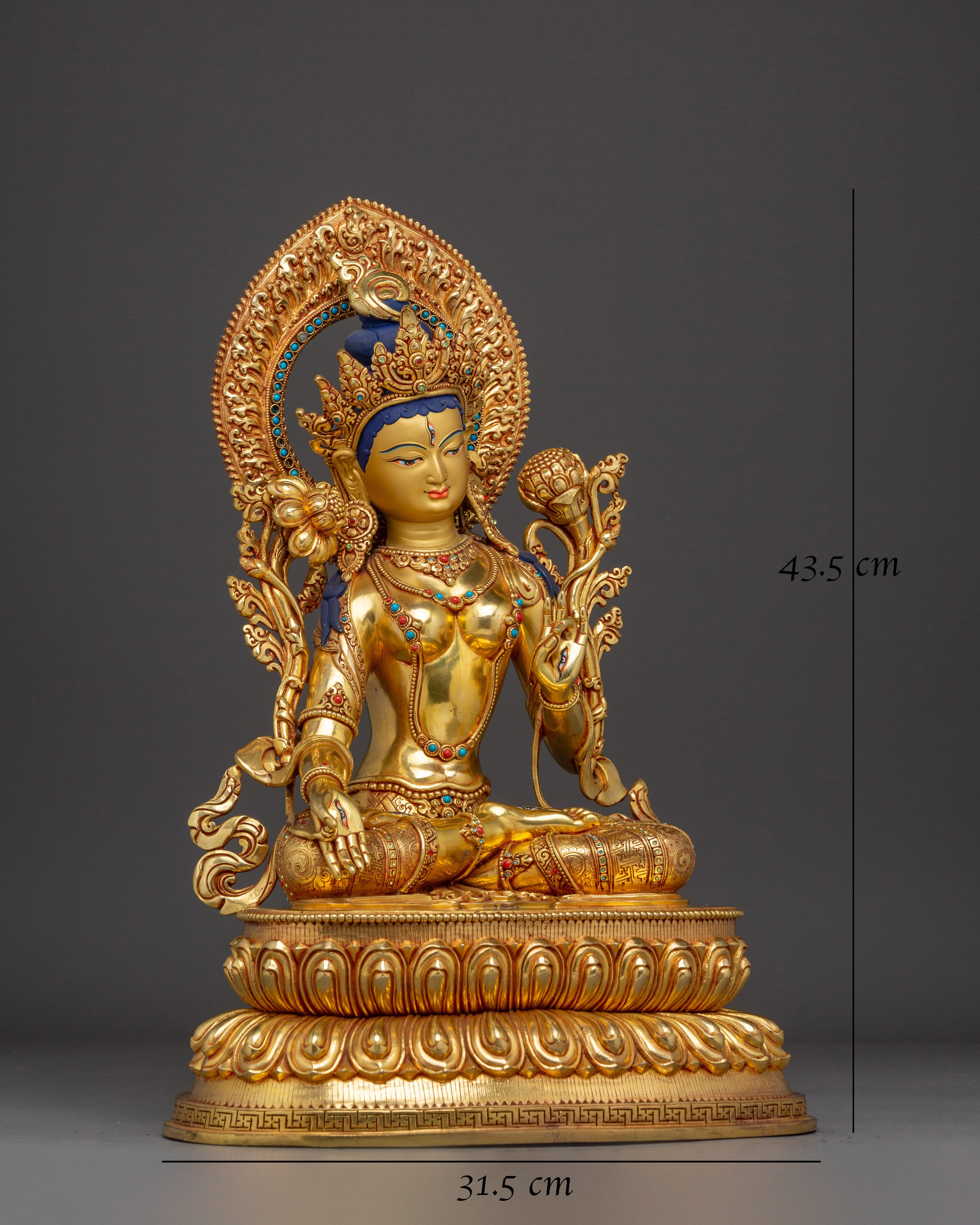 Serene White Tara Copper Sculpture