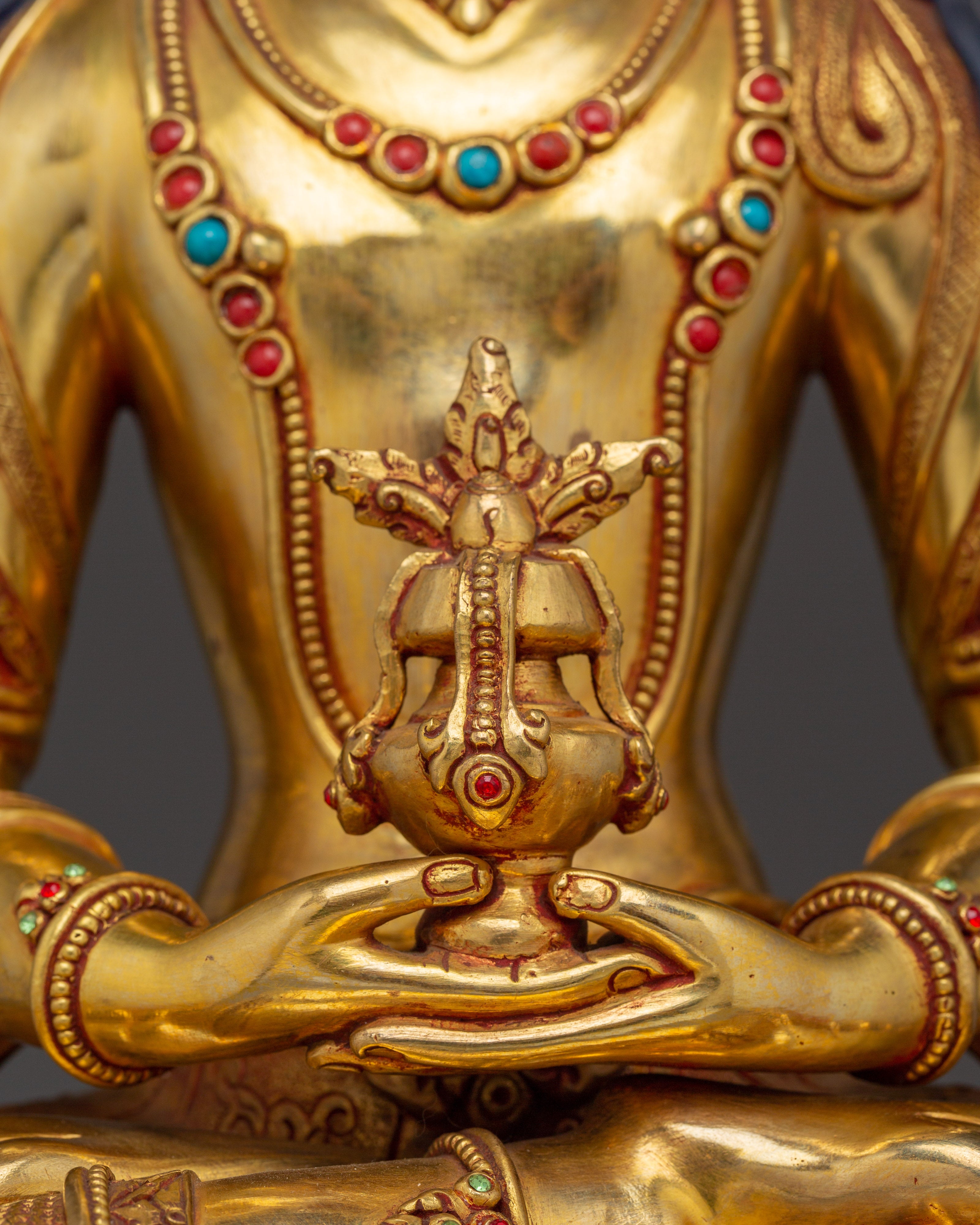 Healing Deity Amitayus Copper Statue | Traditional Himalayan Art