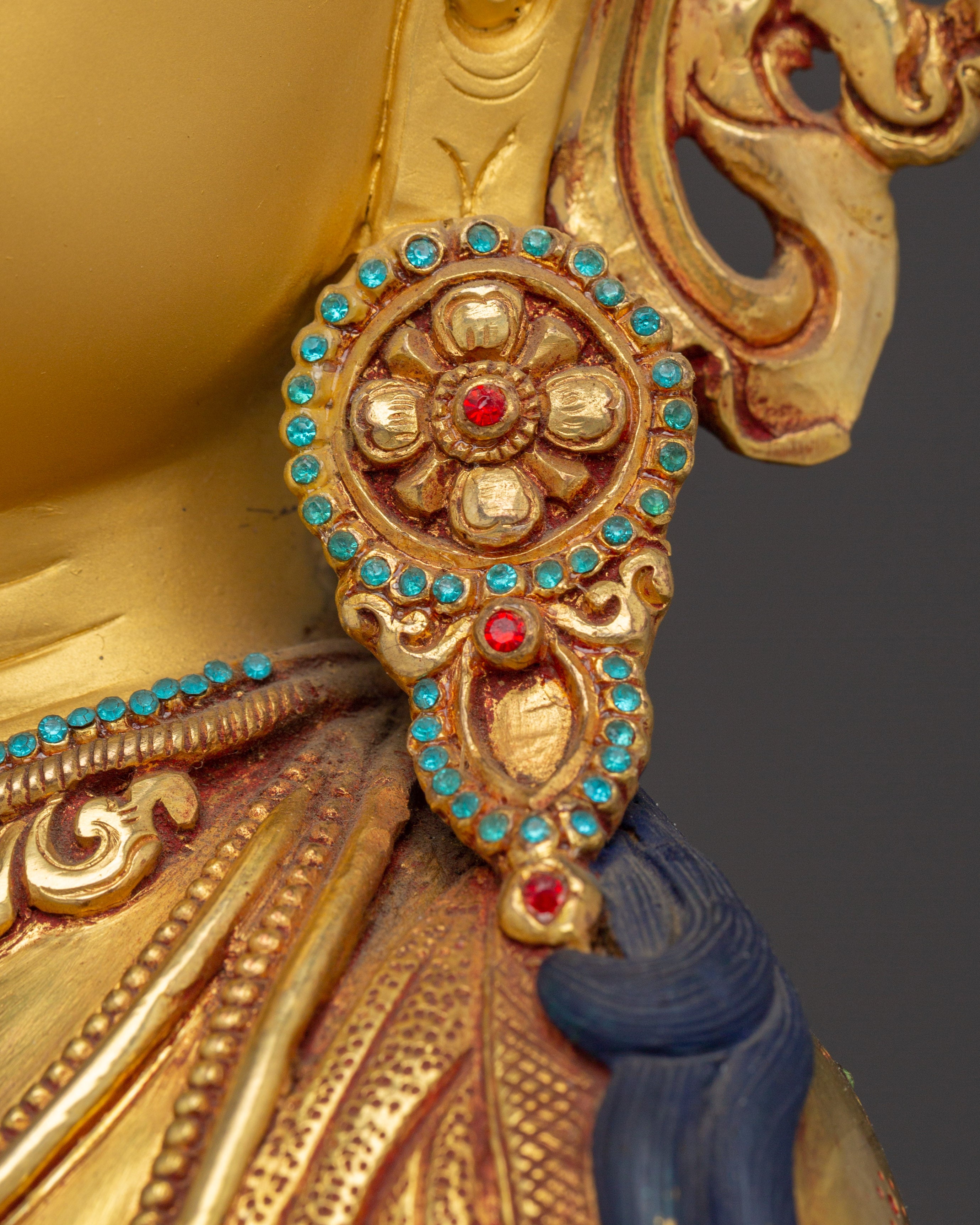 Healing Deity Amitayus Copper Statue | Traditional Himalayan Art