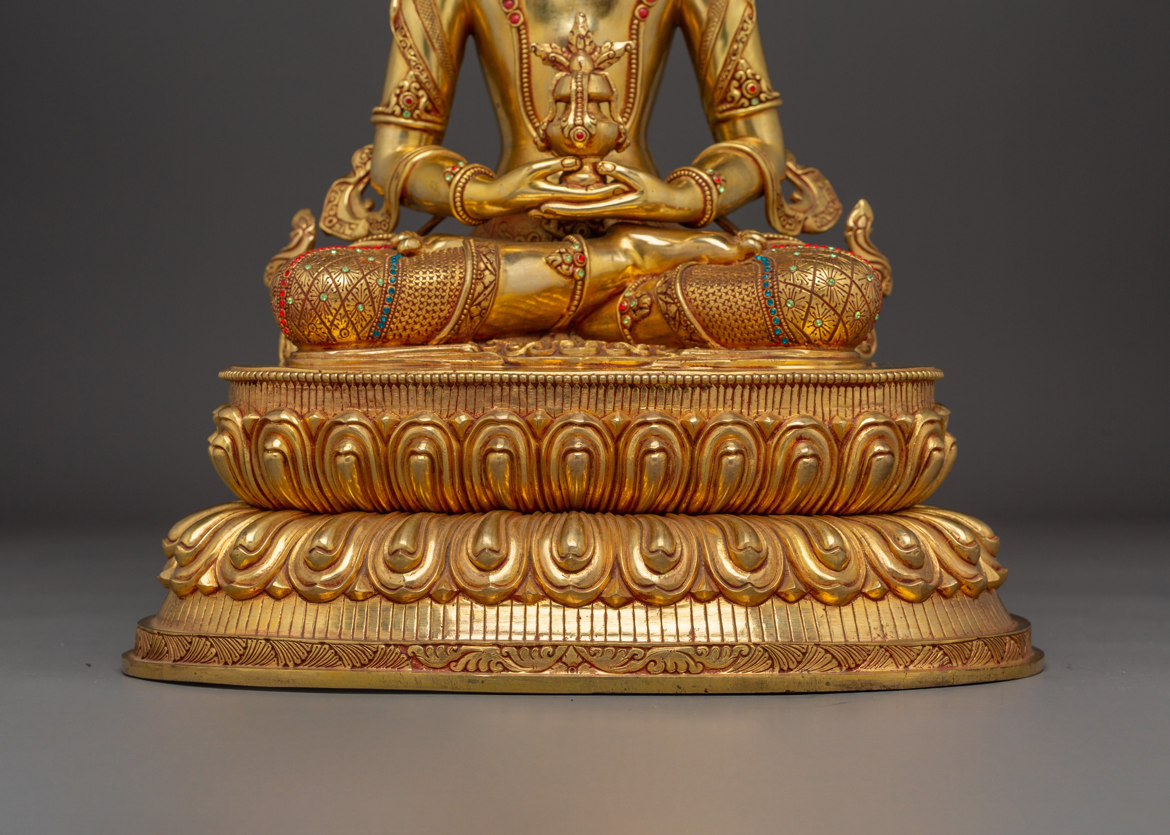 Healing Deity Amitayus Copper Statue | Traditional Himalayan Art