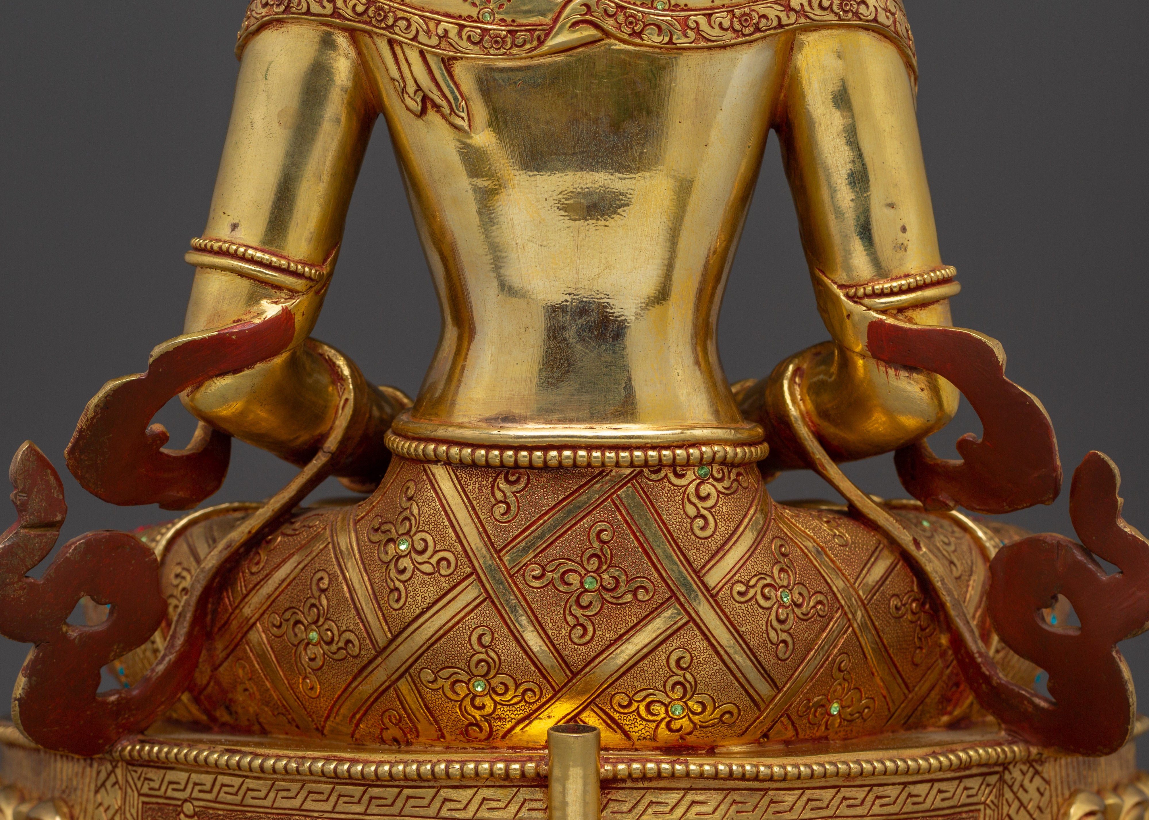Healing Deity Amitayus Copper Statue | Traditional Himalayan Art
