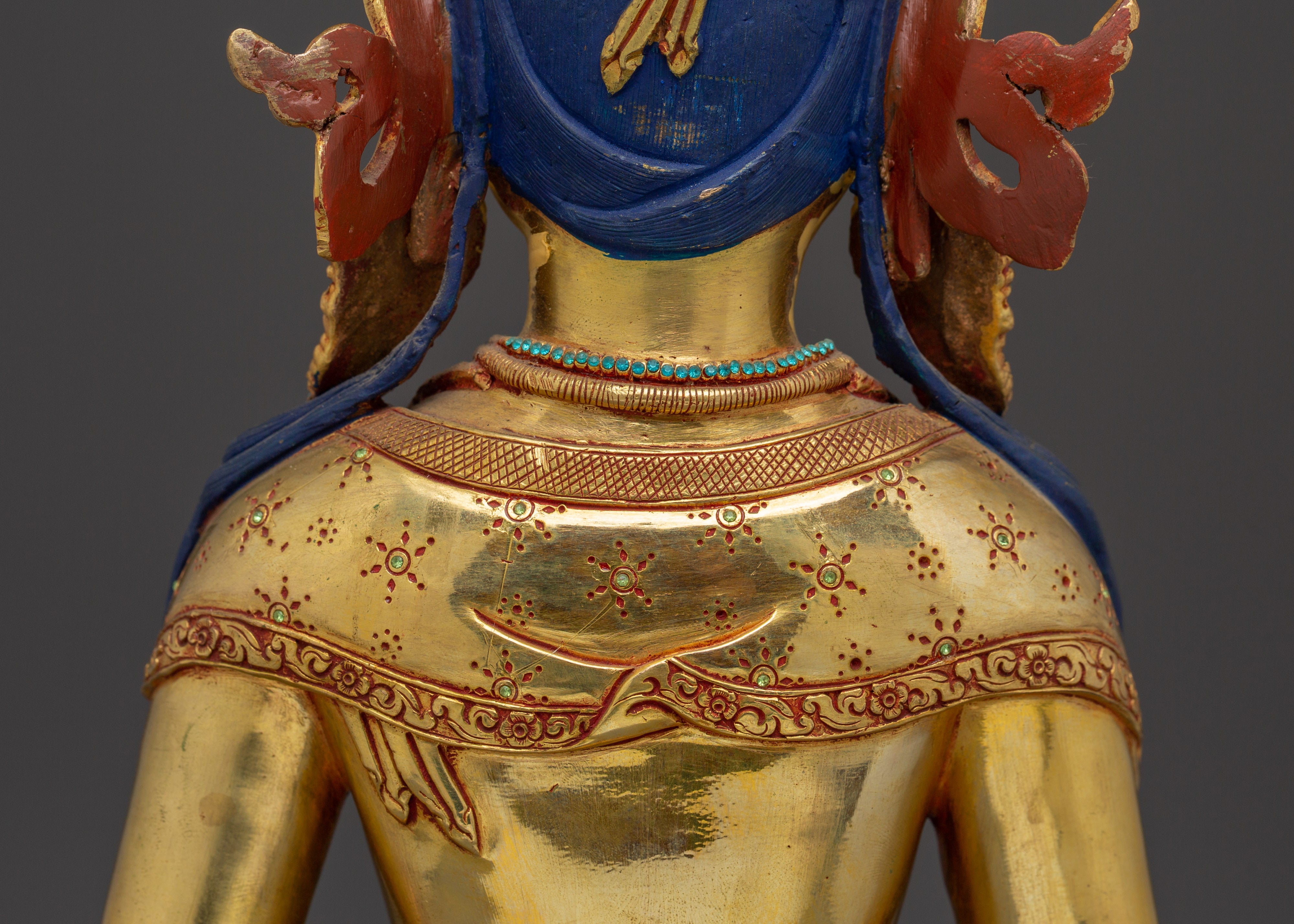 Healing Deity Amitayus Copper Statue | Traditional Himalayan Art