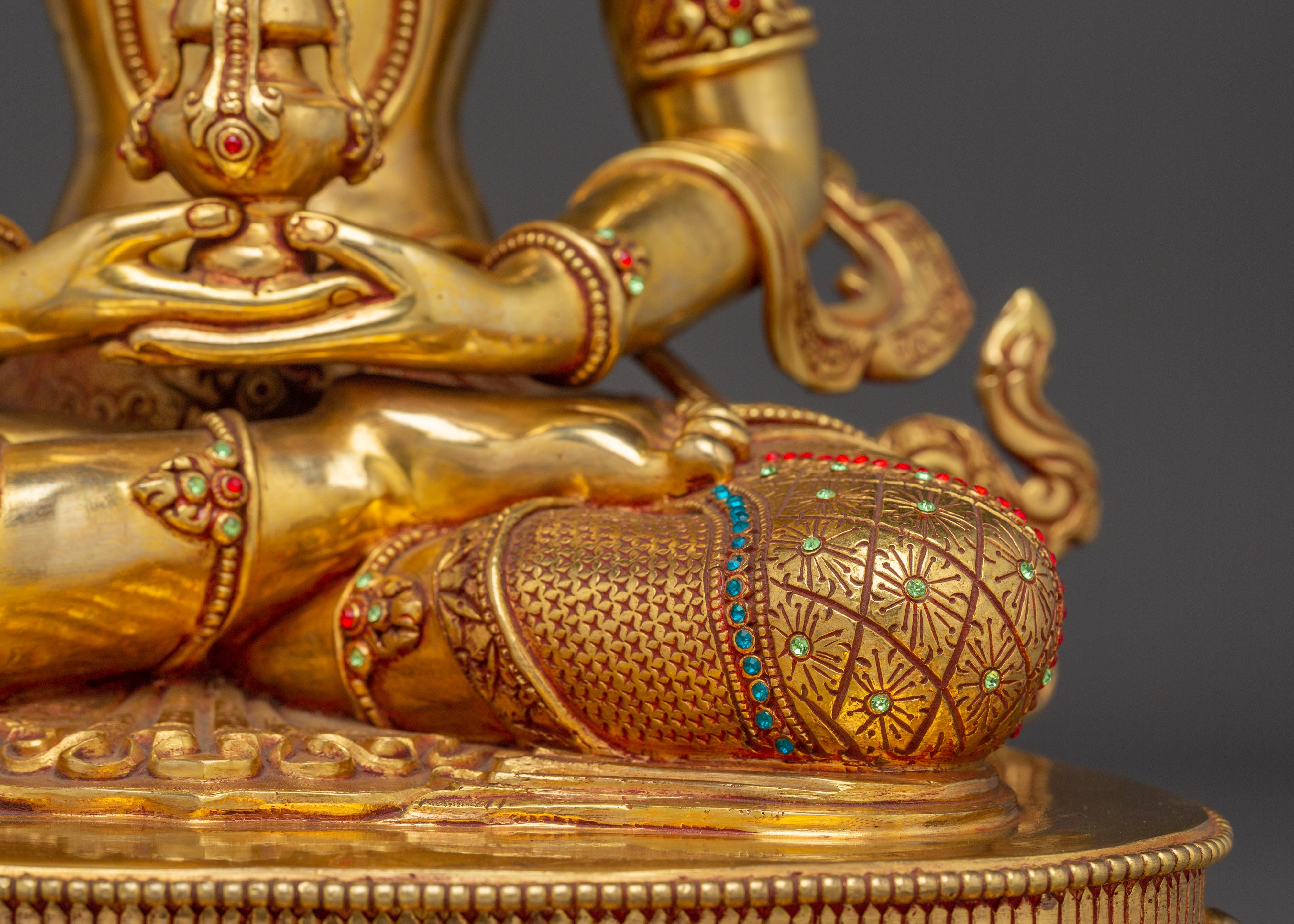 Healing Deity Amitayus Copper Statue | Traditional Himalayan Art