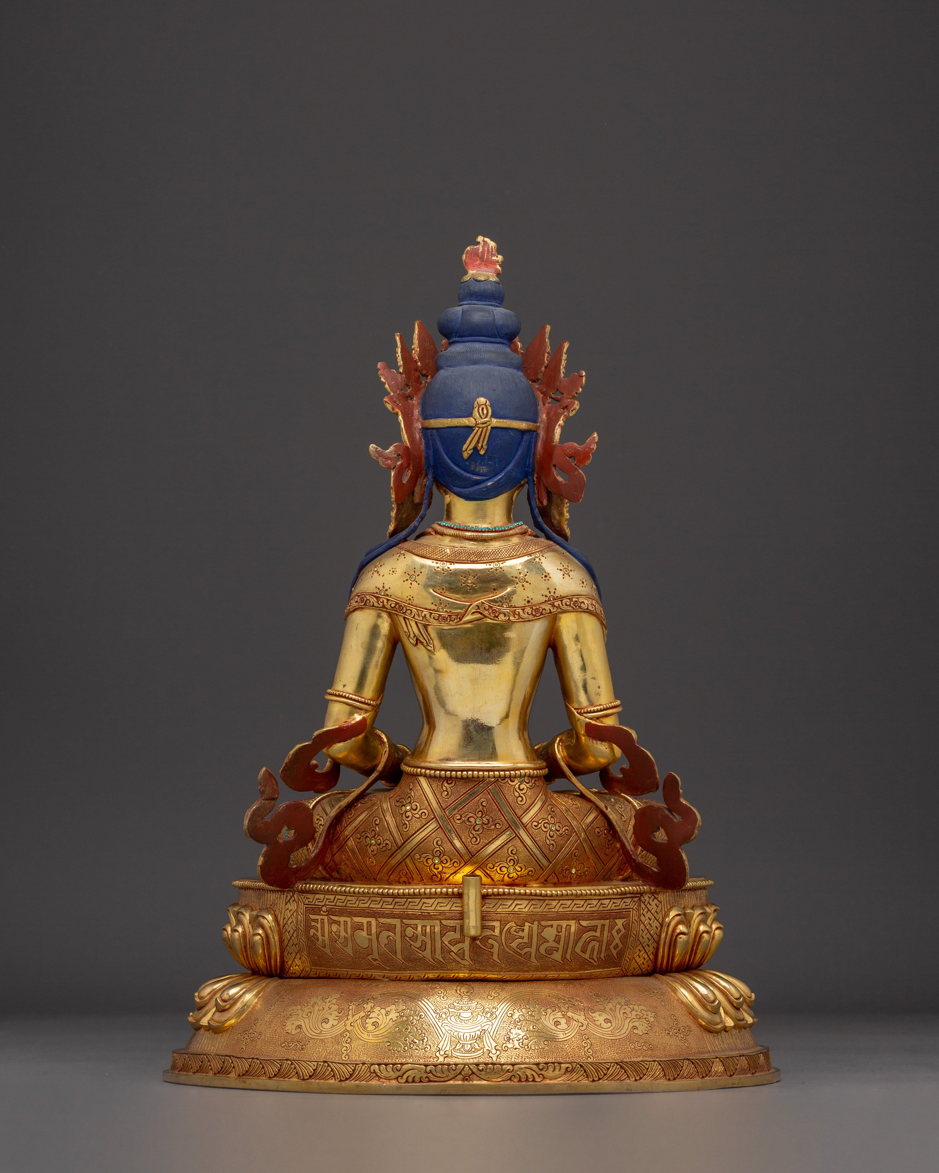 Healing Deity Amitayus Copper Statue | Traditional Himalayan Art