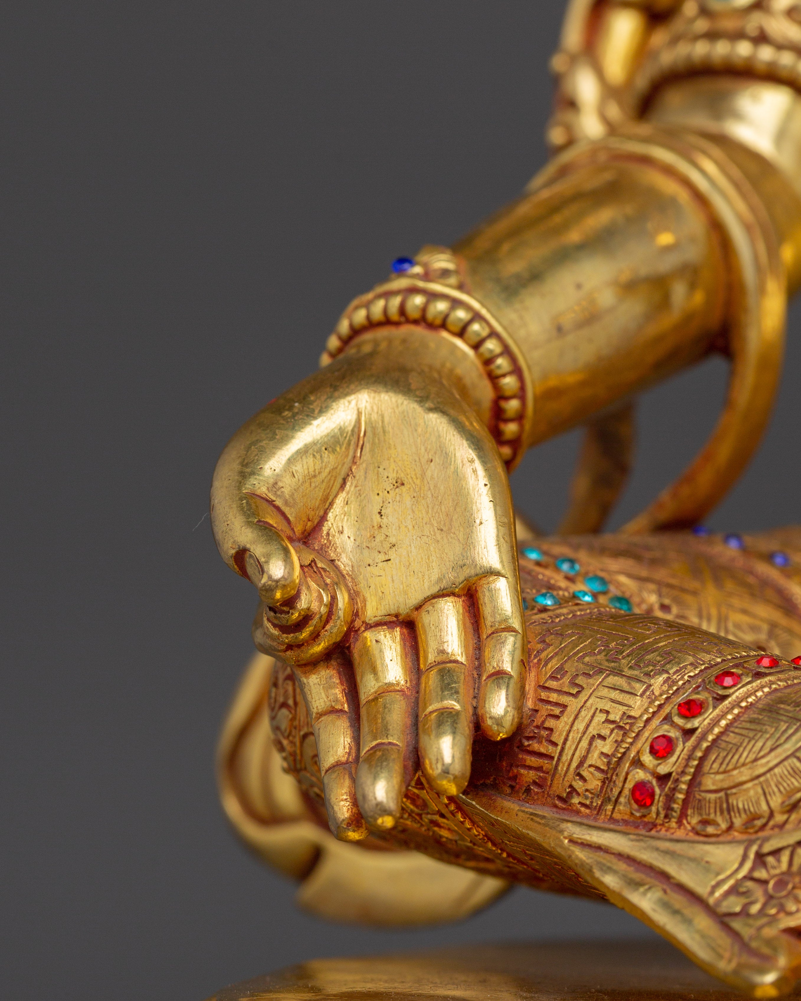 Radiant Shyama Tara Golden Statue | Green Tara - Mother of All Buddhas