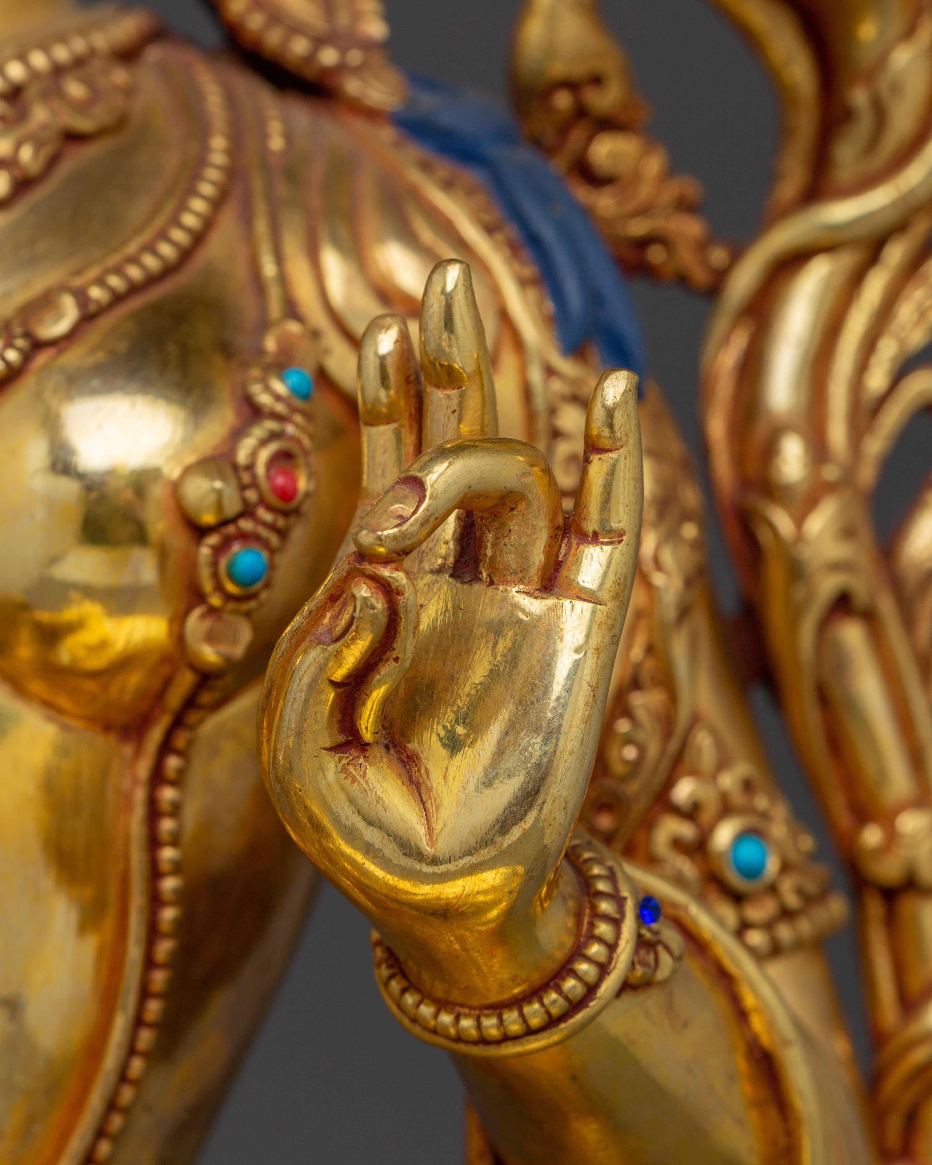 Radiant Shyama Tara Golden Statue | Green Tara - Mother of All Buddhas