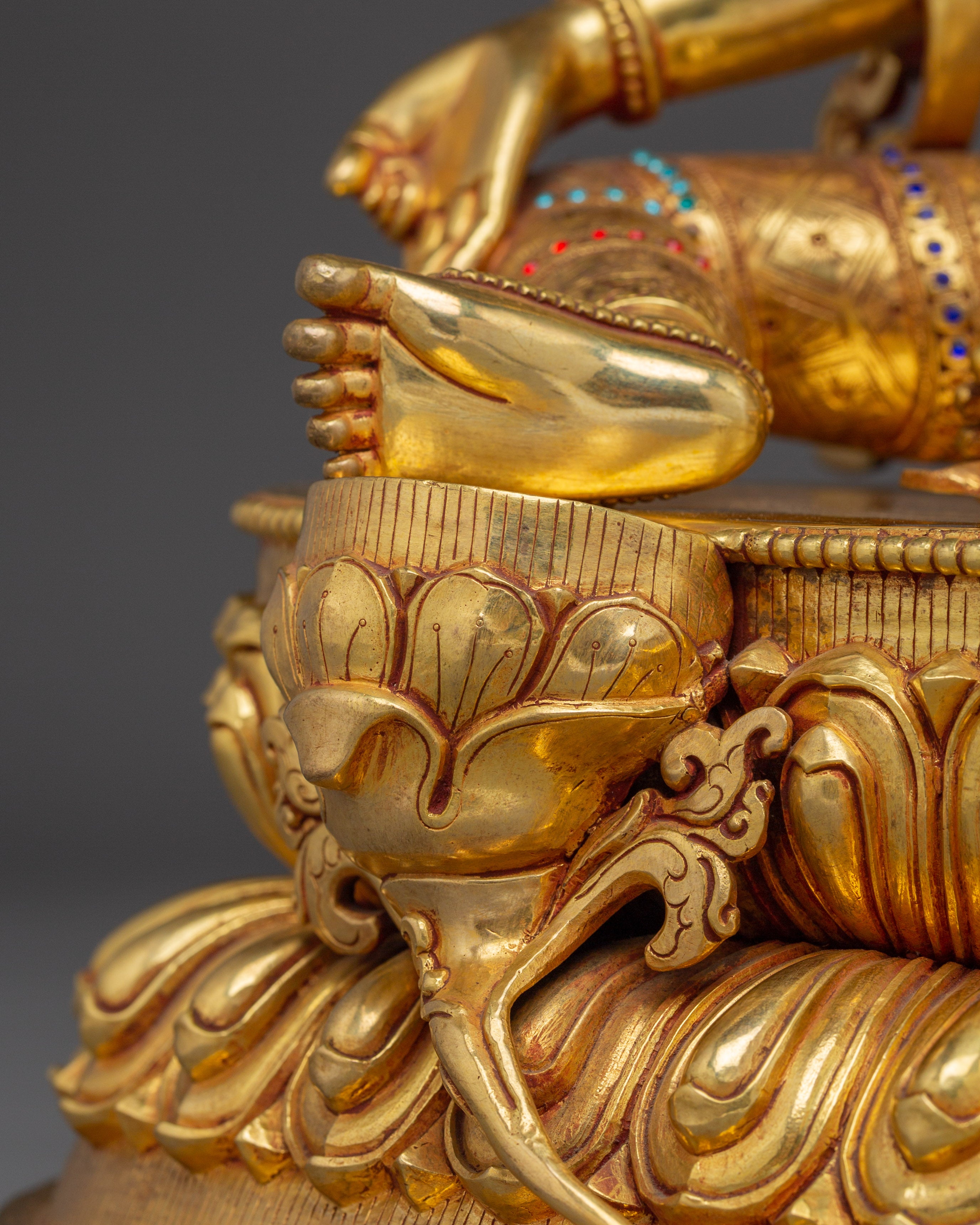 Radiant Shyama Tara Golden Statue | Green Tara - Mother of All Buddhas