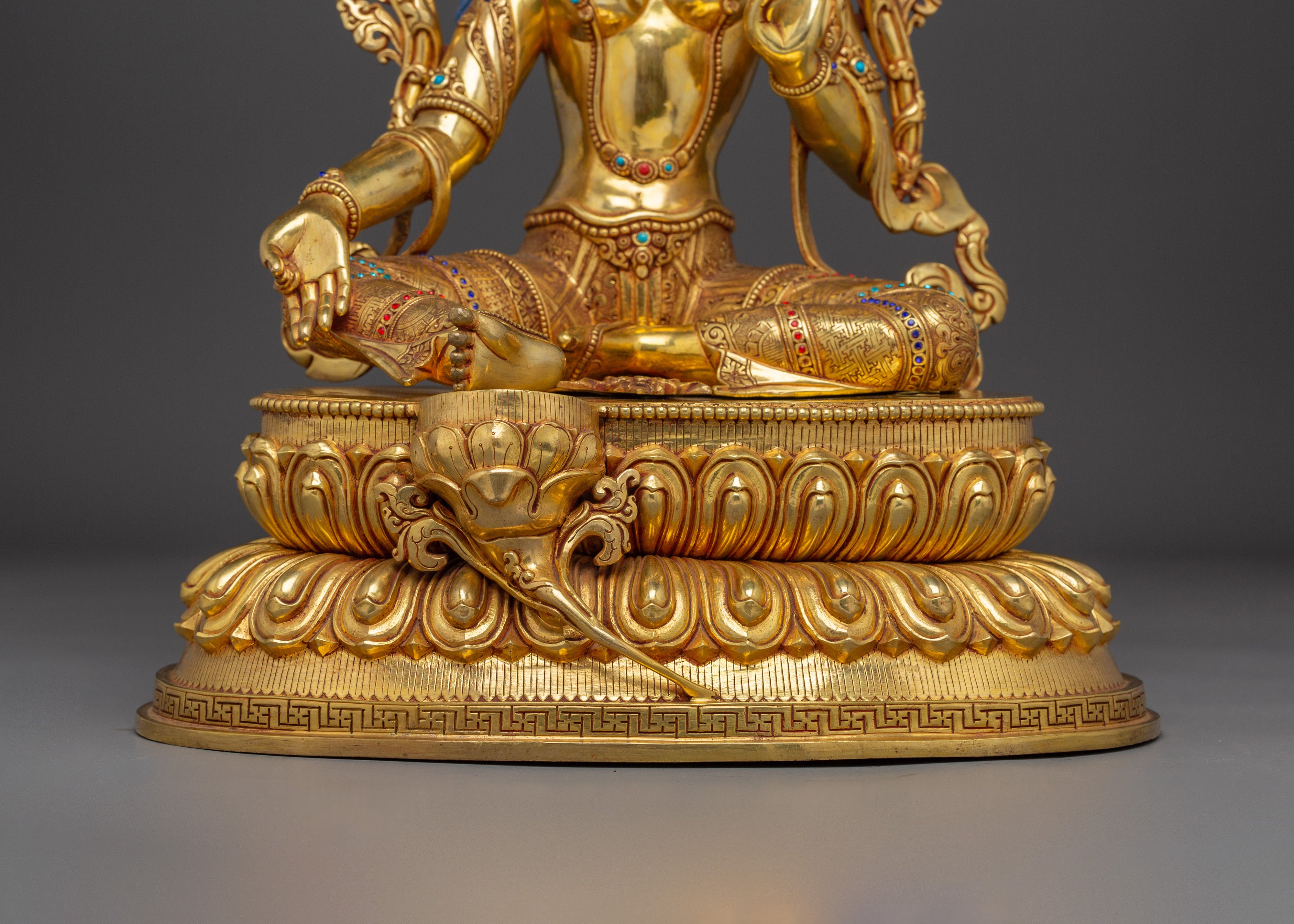 Radiant Shyama Tara Golden Statue | Green Tara - Mother of All Buddhas