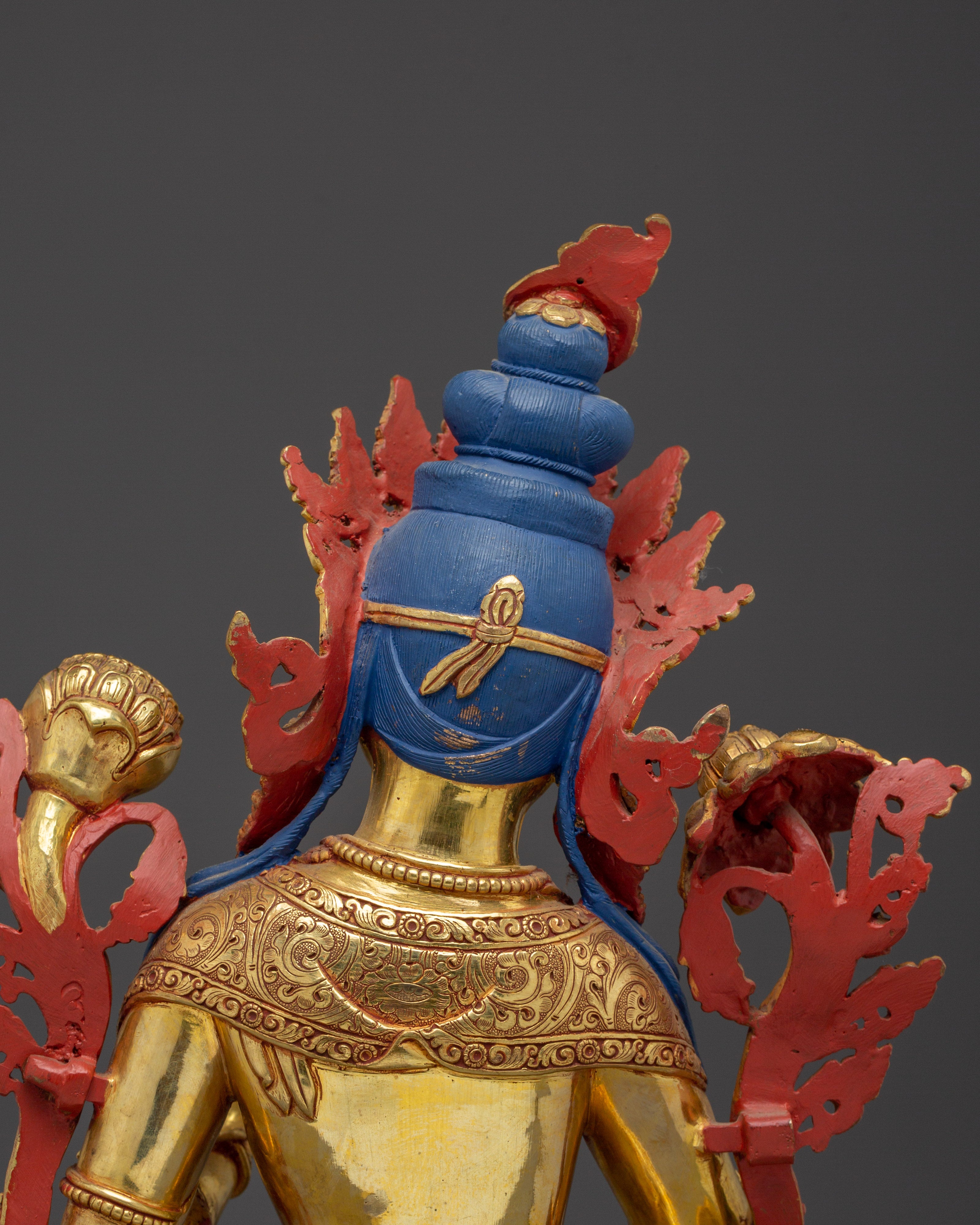 Radiant Shyama Tara Golden Statue | Green Tara - Mother of All Buddhas