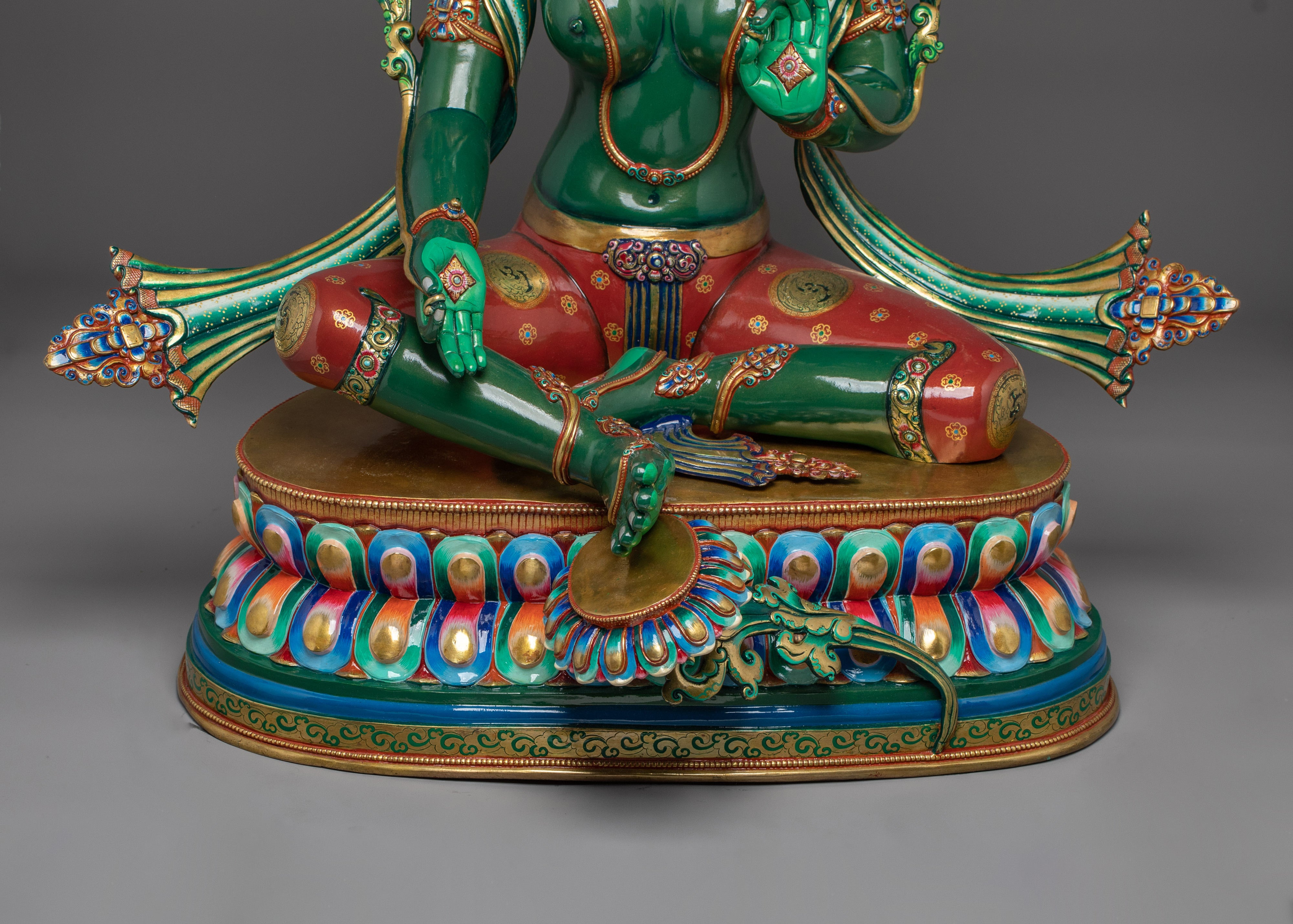 Colorful Female Deity Green Tara | Mother of All Buddhas