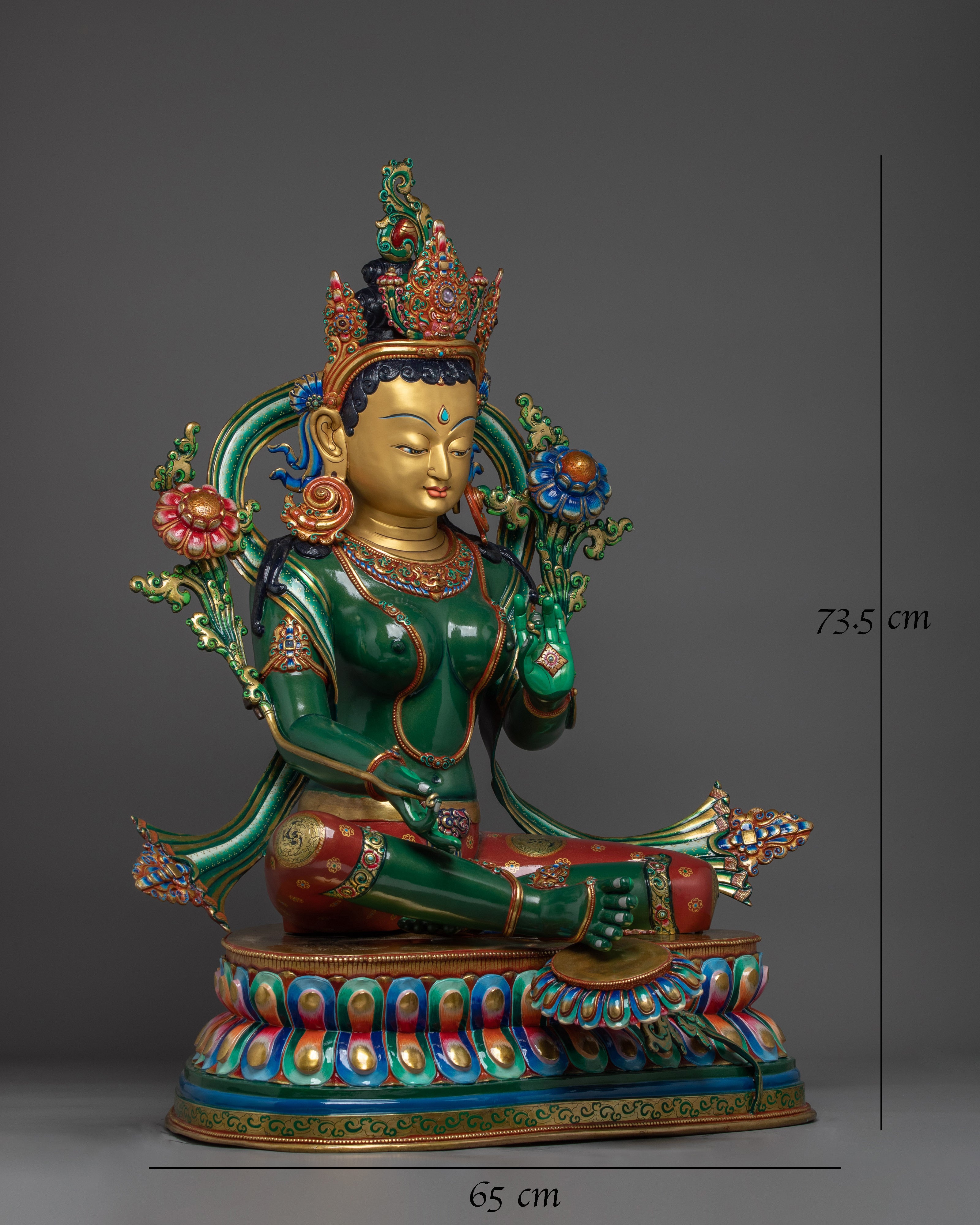 Colorful Female Deity Green Tara